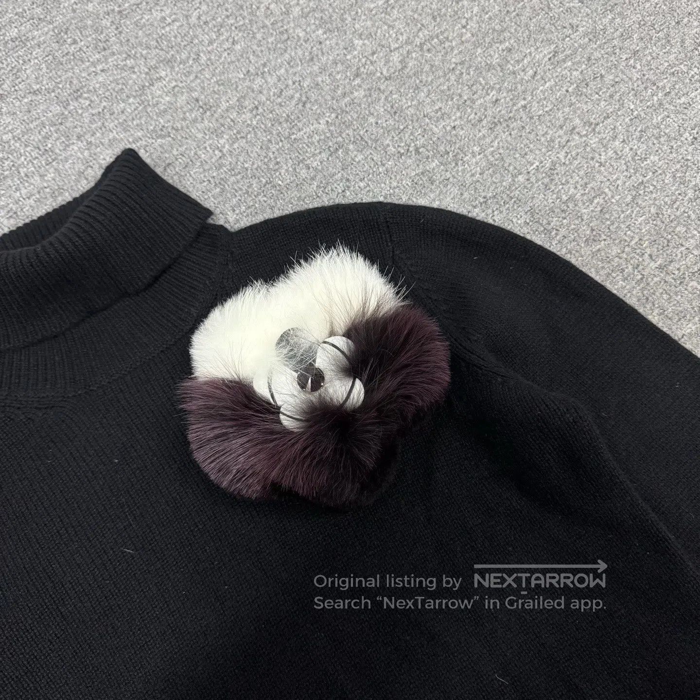 Fendi FENDI Fox fur trim, high collar, bat sleeves, cashmere swe Size L / US 10 / IT 46 - 4 Thumbnail