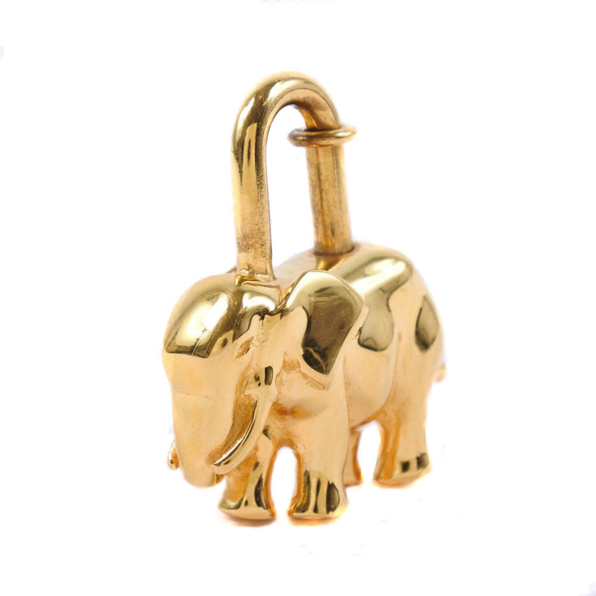 image of Hermes Elephant Gold-Plated Unisex Cadena A-Rank in Black, Women's