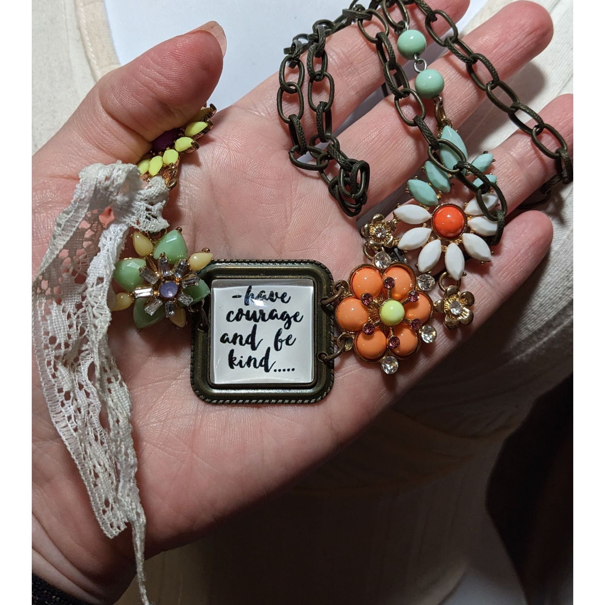 Other Cottagecore Floral Bow Affirmation Necklace Size ONE SIZE - 6 Thumbnail