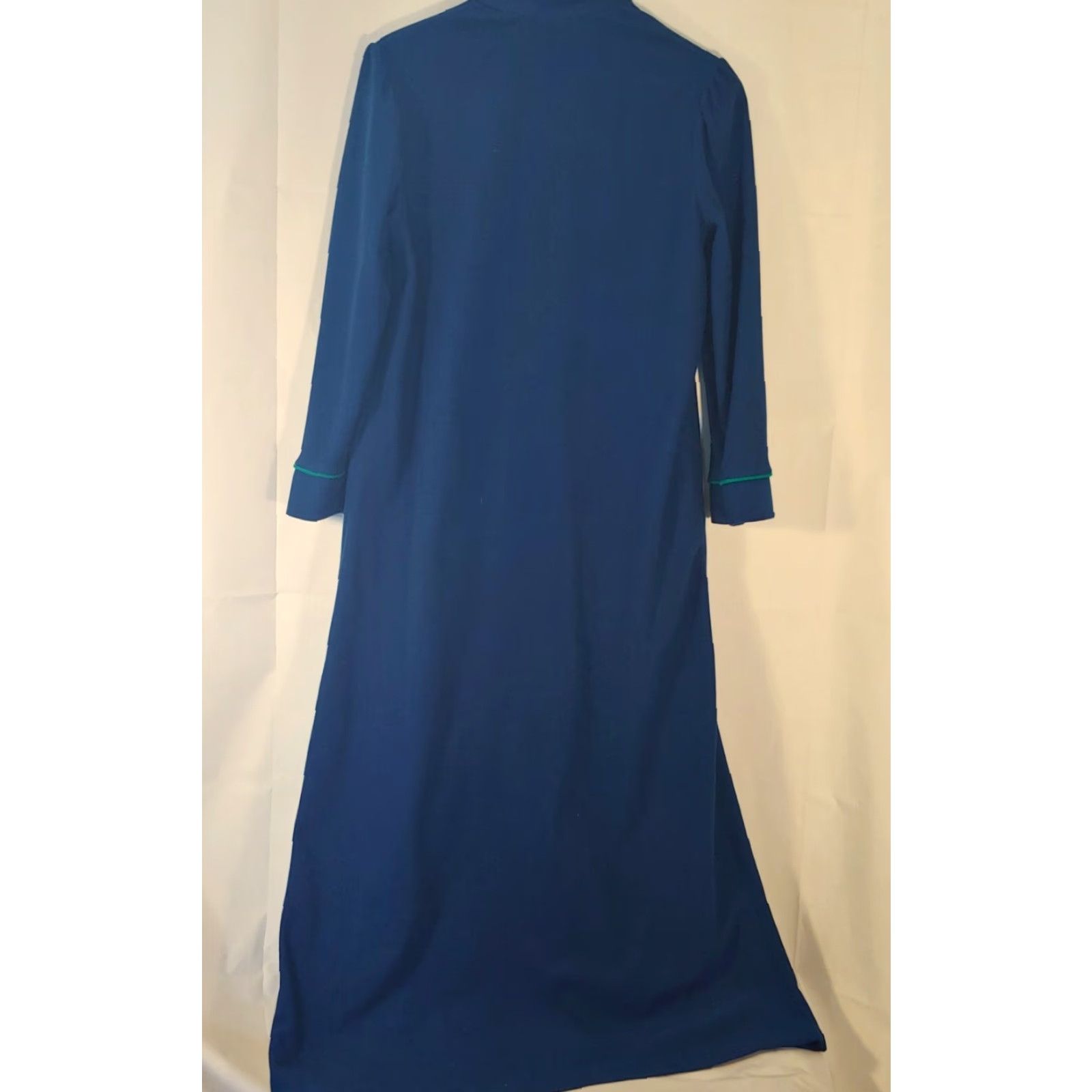 Vintage VINTAGE Appel Robe Kimono Women's Large Royal Blue Embroidered Floral Zip 70s Retro Long Sleeve Size ONE SIZE - 2 Thumbnail