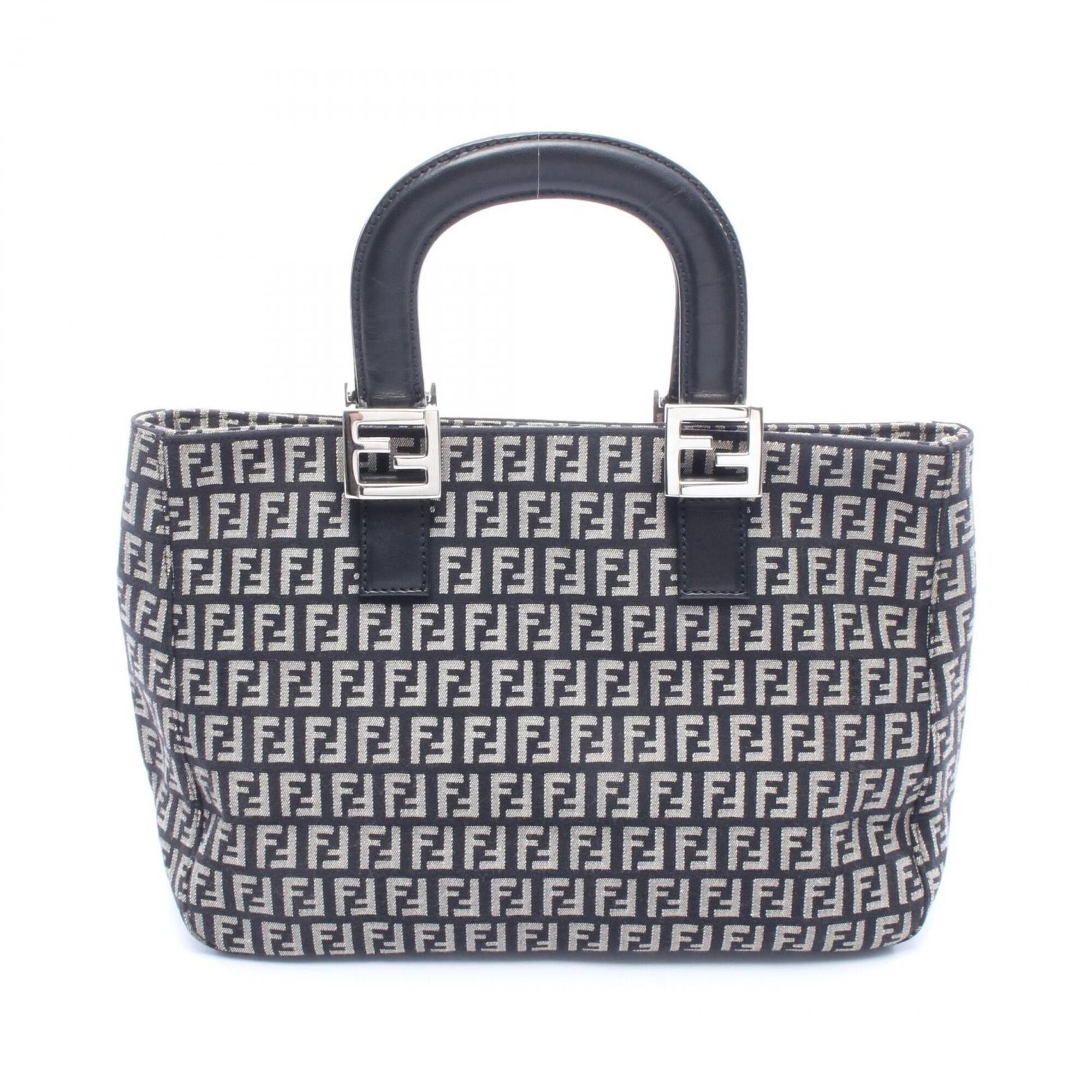 Fendi Fendi Zucca Tote Bag Handbag Canvas Leather Women's Black/Gray Size ONE SIZE - 1 Thumbnail