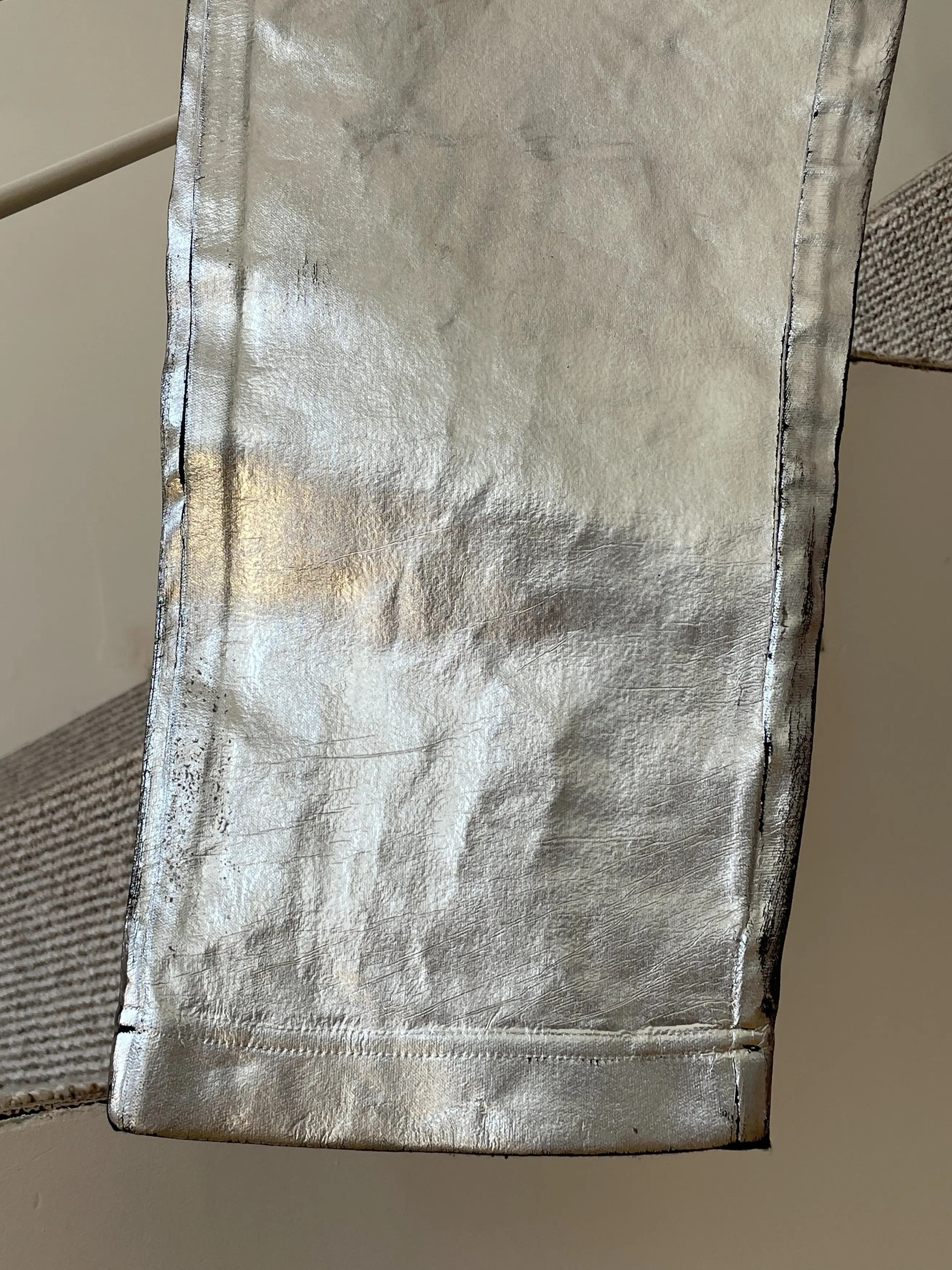 Comme des Garcons COMME DES GARCONS Pants Painted Metallic Silver Grunge A7471 Size US 32 / EU 48 - 9 Thumbnail