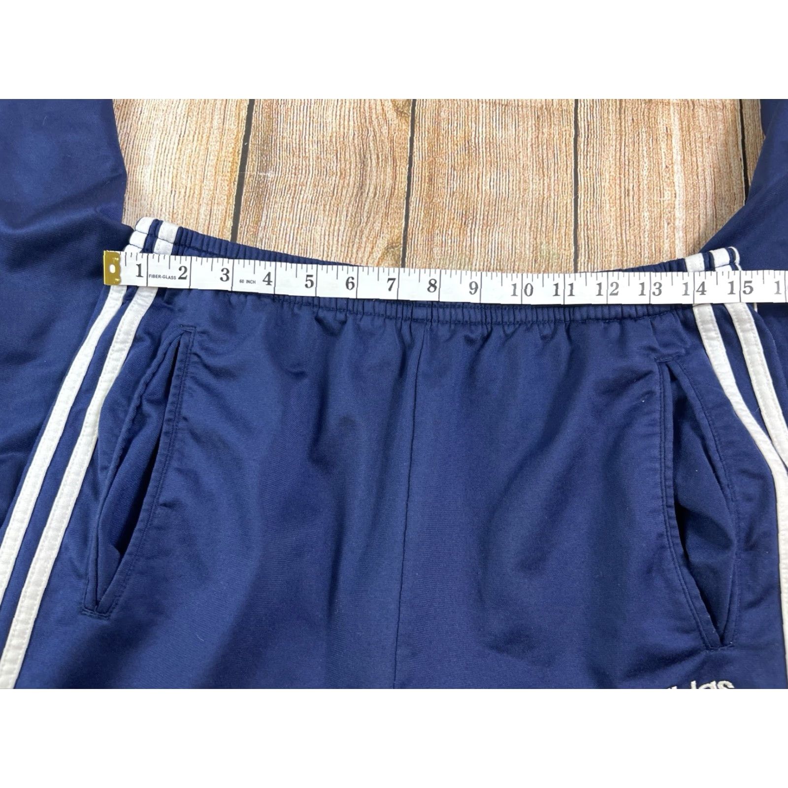 Adidas VINTAGE Adidas Blue Full Snap Sweatpants M Regular Men Pockets 90s Sports Logo Size US 31 - 4 Thumbnail