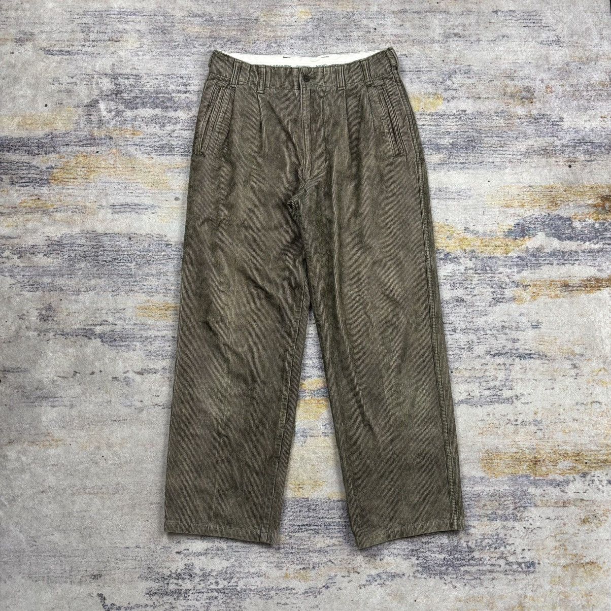 Nigel Cabourn Vintage 90s Nigel Cabourn authentic pleated cordoroy pants Size US 29 - 1 Thumbnail