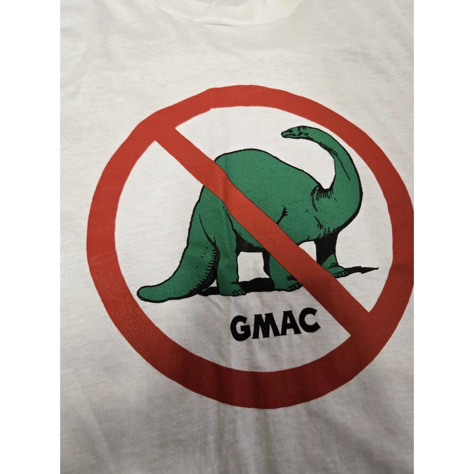 Vintage VINTAGE GMAC Shirt Mens Large White No Dinosaur Graphic Funny Promo 90s USA Shirt Mens Large White Graphic Print 90s Retro Size US L / EU 52-54 / 3 - 3 Thumbnail