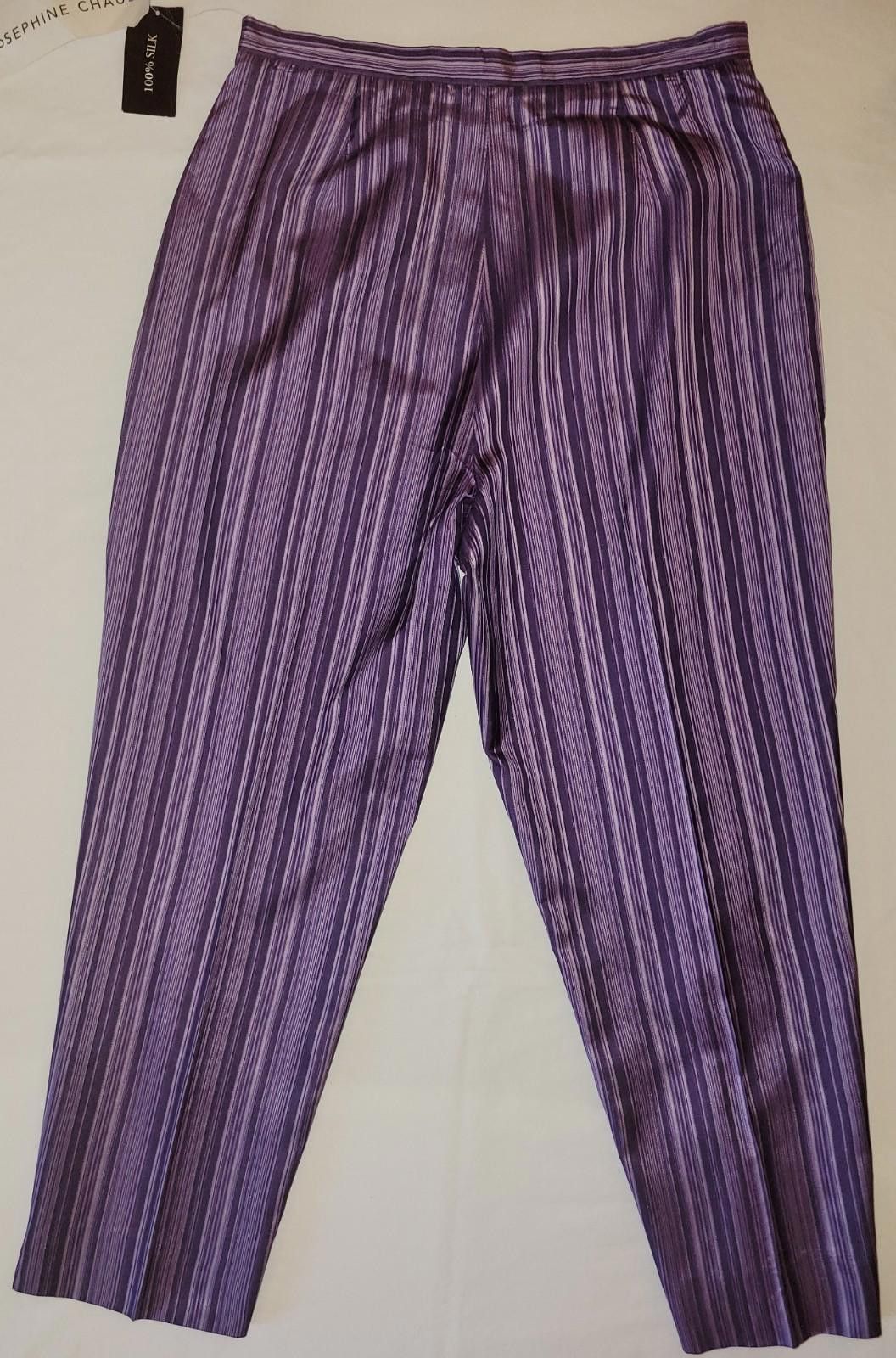 Designer NWT Josephine Chaus women's size 10 purple dress slacks Size 32" / US 10 / IT 46 - 5 Thumbnail