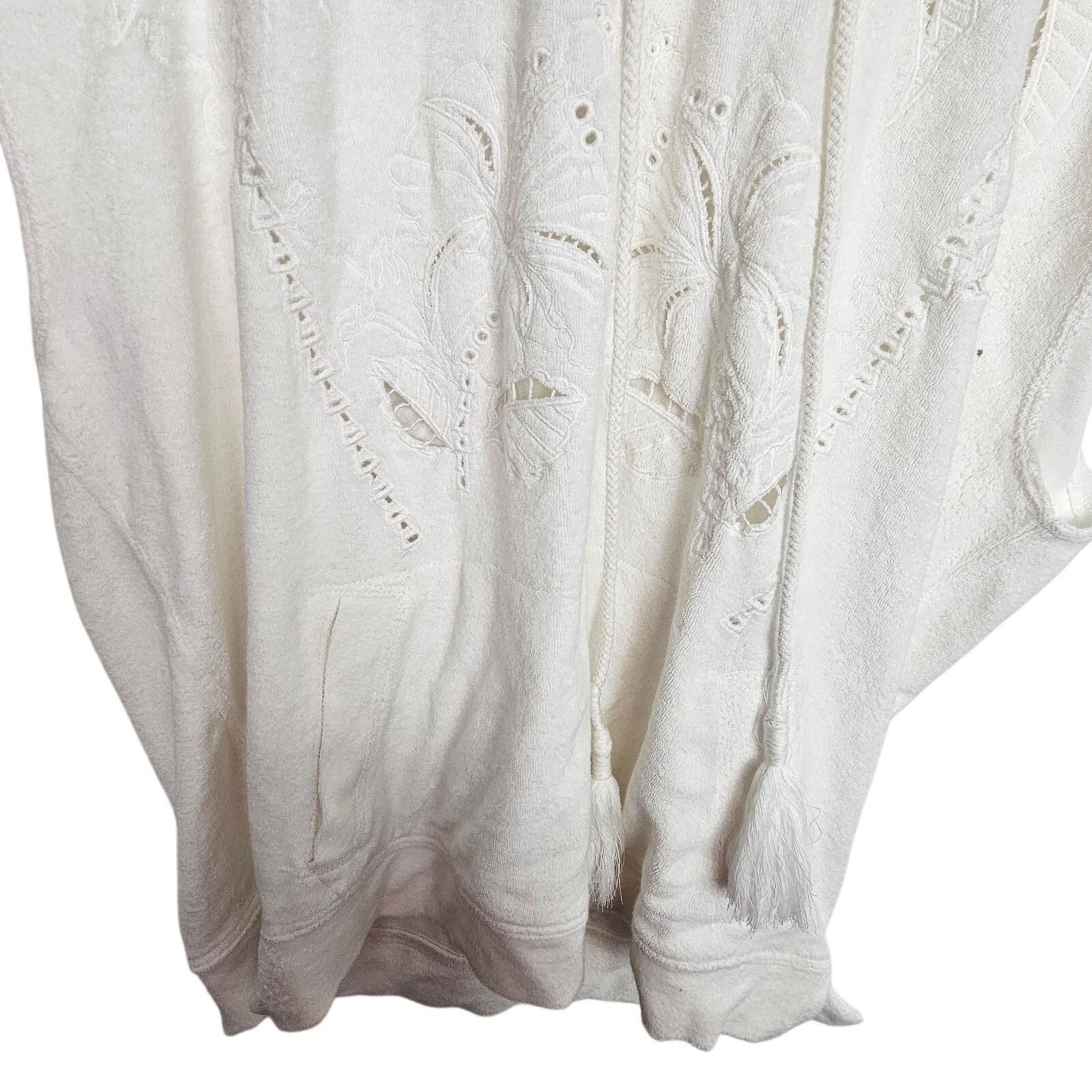 Anthropologie Anthropologie Embroidered Terry Hooded Pullover Sweater Size M / US 6-8 / IT 42-44 - 4 Thumbnail