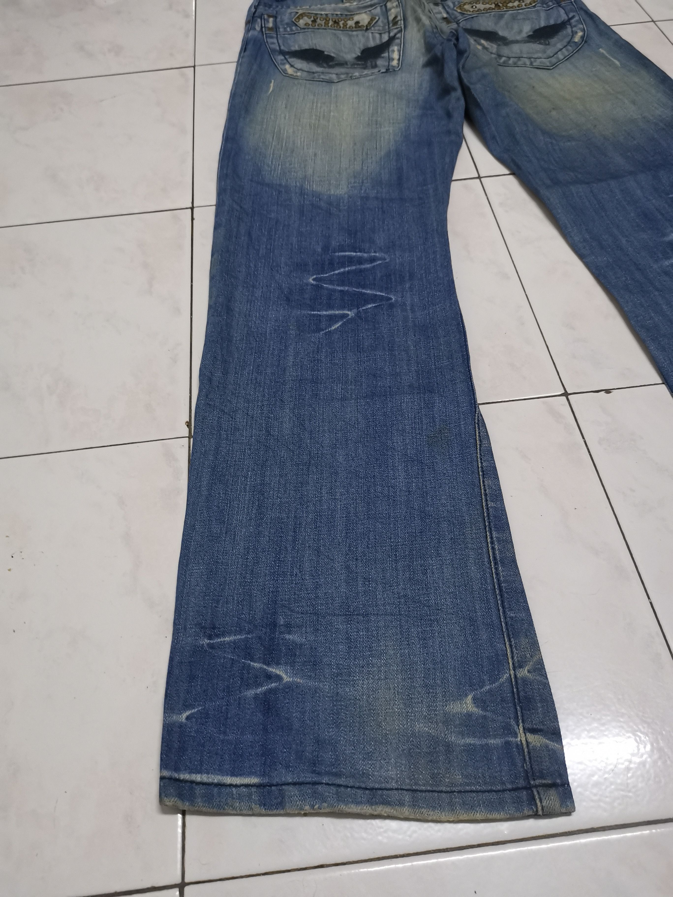Robins Jeans Robin’s Jean Studded Denim Pants Y2K Hip Hop Rare Design Size US 31 - 6 Thumbnail