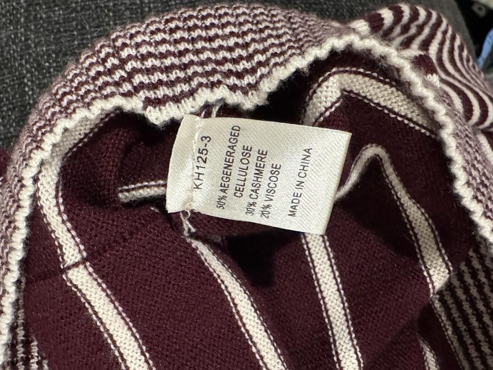 Other Kerisma Burgundy Striped Cardigan V-Neck Button Front Women Size M / US 6-8 / IT 42-44 - 5 Thumbnail