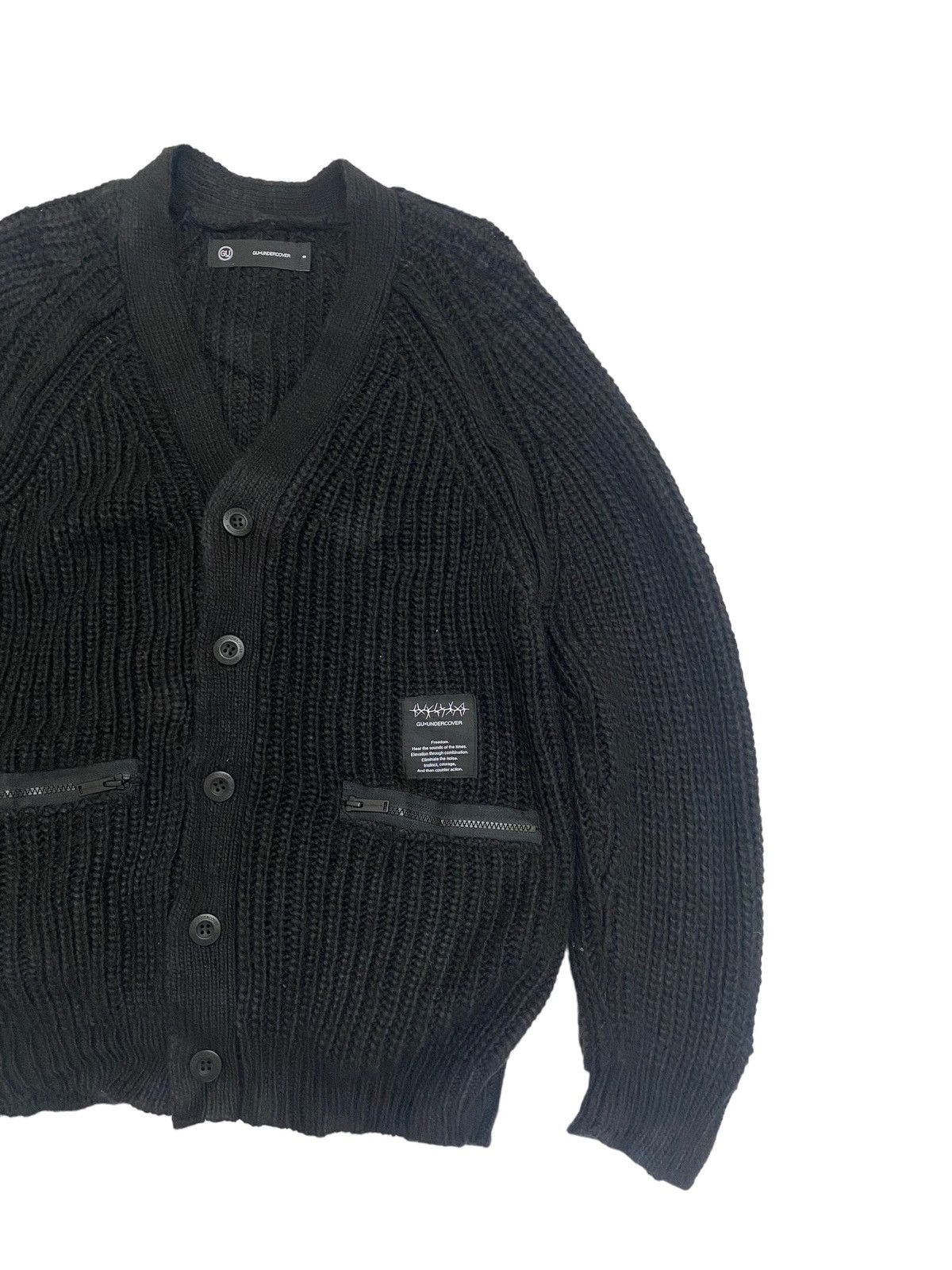GU × Undercover GU x Undercover Black Knitted Sweater Cardigan Size US M / EU 48-50 / 2 - 2 Thumbnail
