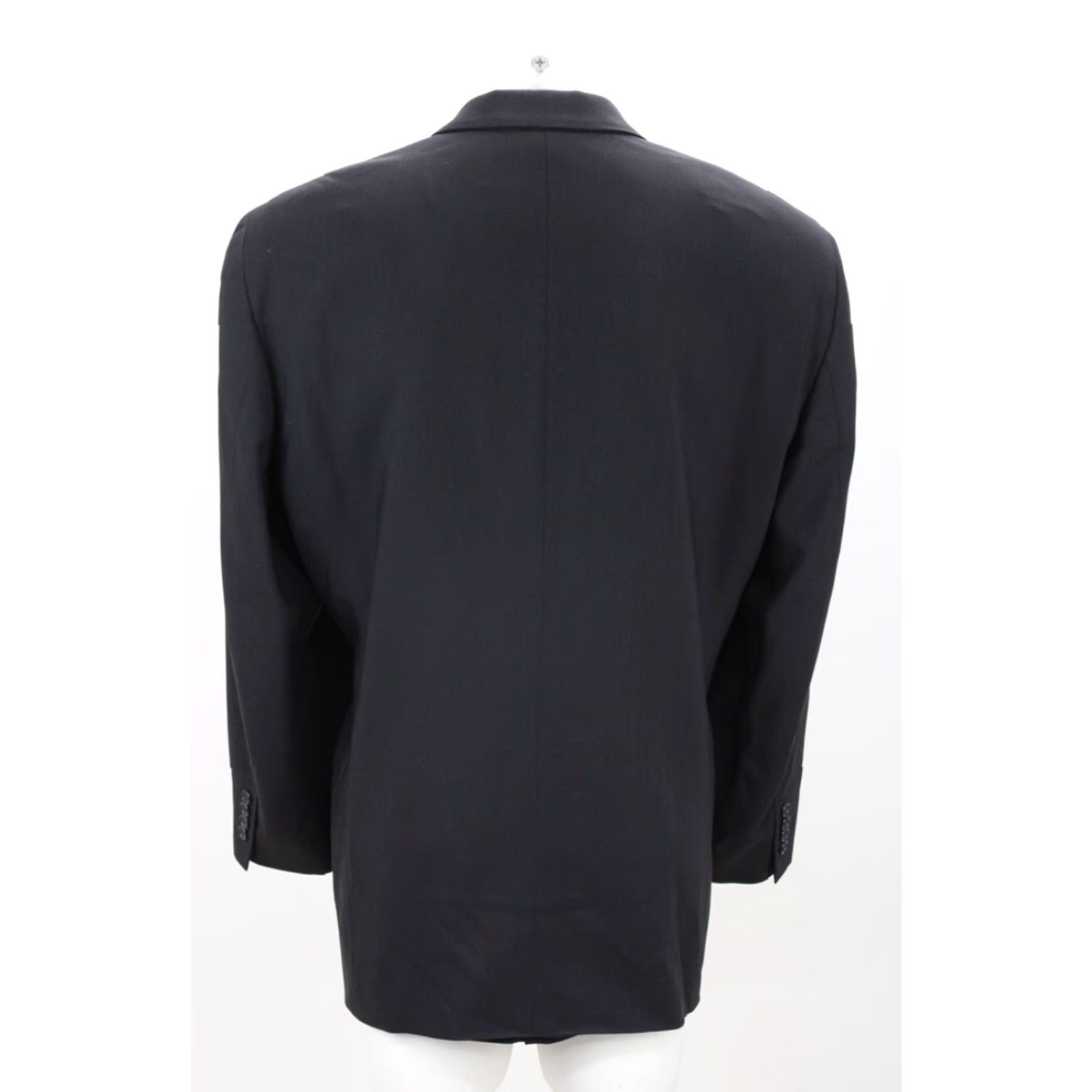 Pronto Uomo VINTAGE Pronto Uomo Blazer Mens 48R Black Wool Notch Lapel 2-Button Single-Breasted Regular Fit Dress Coat Men’s Size 48 Mens Black Size 48R - 5 Thumbnail