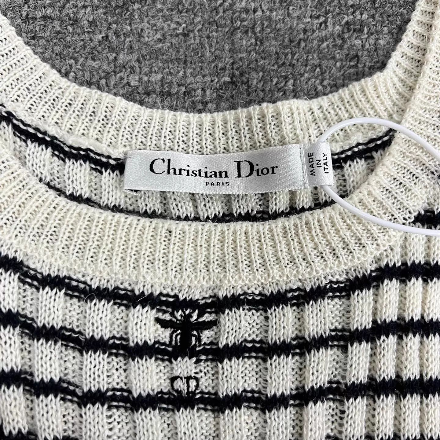 Dior Dior Striped Bee Embroidered Cardi & Vest Distressed Ruffled Size S / US 4 / IT 40 - 9 Thumbnail