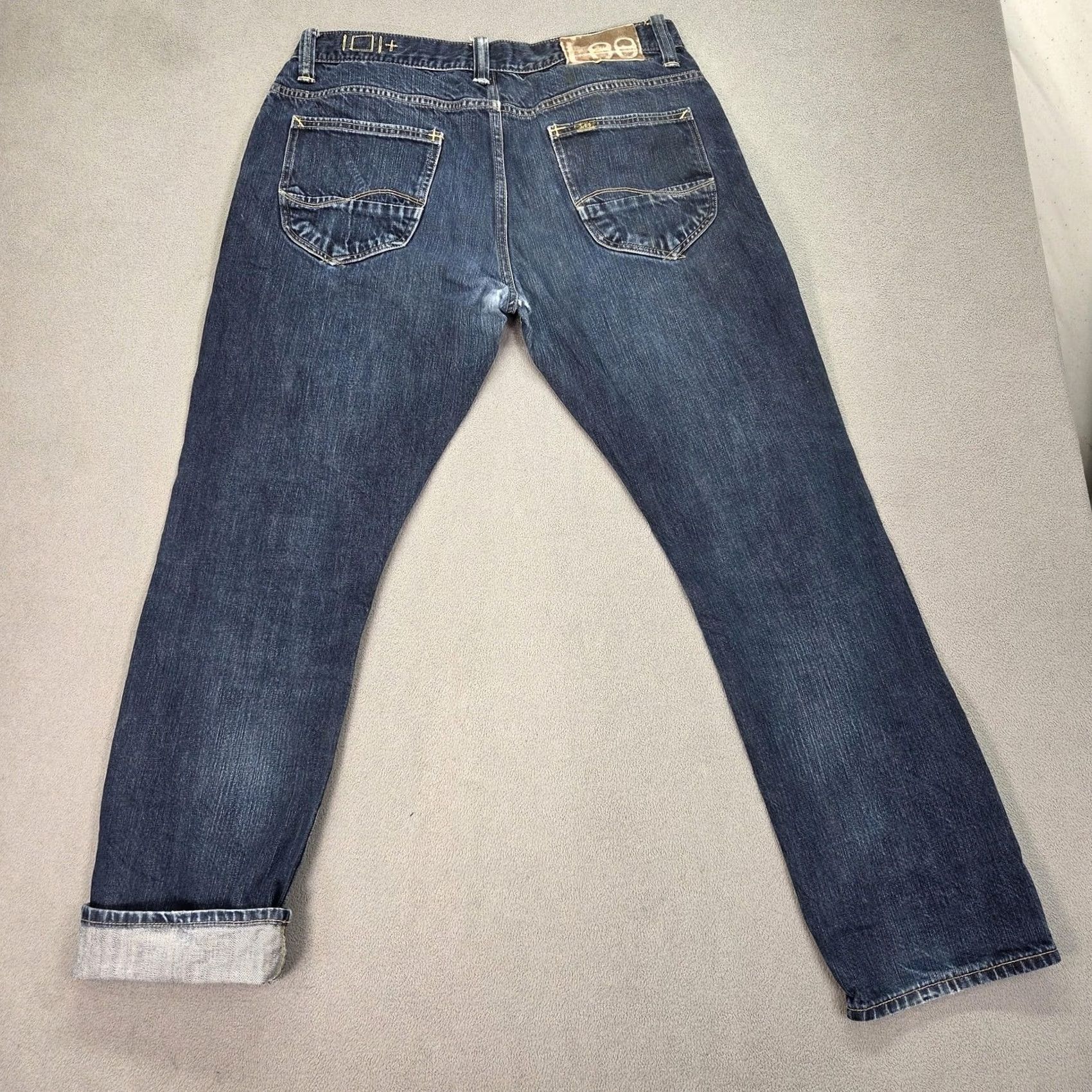 Lee Vintage Lee Jeans Mens Selvedge 101+ Blue Raw Denim Straight Leg Fits 34x30 Size US 34 / EU 50 - 2 Thumbnail