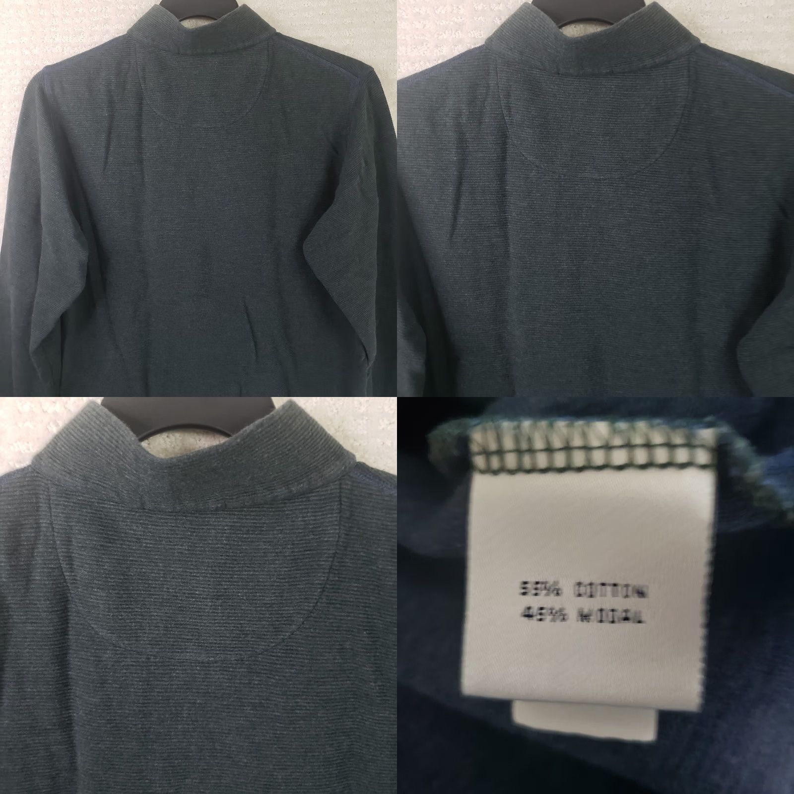 Peter Millar Peter Millar Men's Sweatshirt L Gray 1/4 Zip Mock Neck Long Sleeve Knit Polyester Spandex Crown Logo Zipper Pullover Athletic Outdoor Cavalry? Size US L / EU 52-54 / 3 - 8 Thumbnail