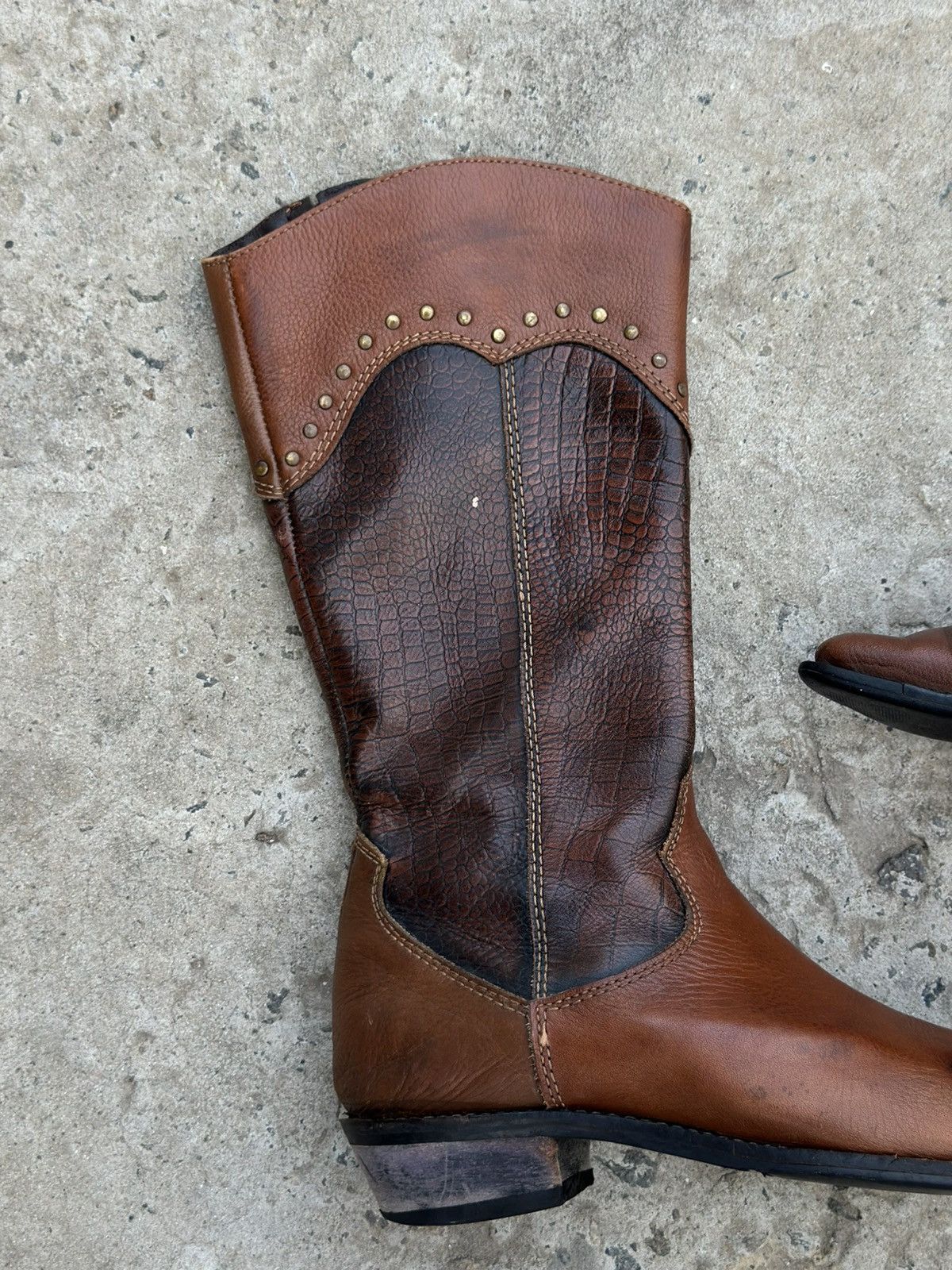 Western Rise Vintage Women’s High Leather Boots Wetsern Cowboy Y2K 00s Size US 7 / IT 37 - 3 Thumbnail