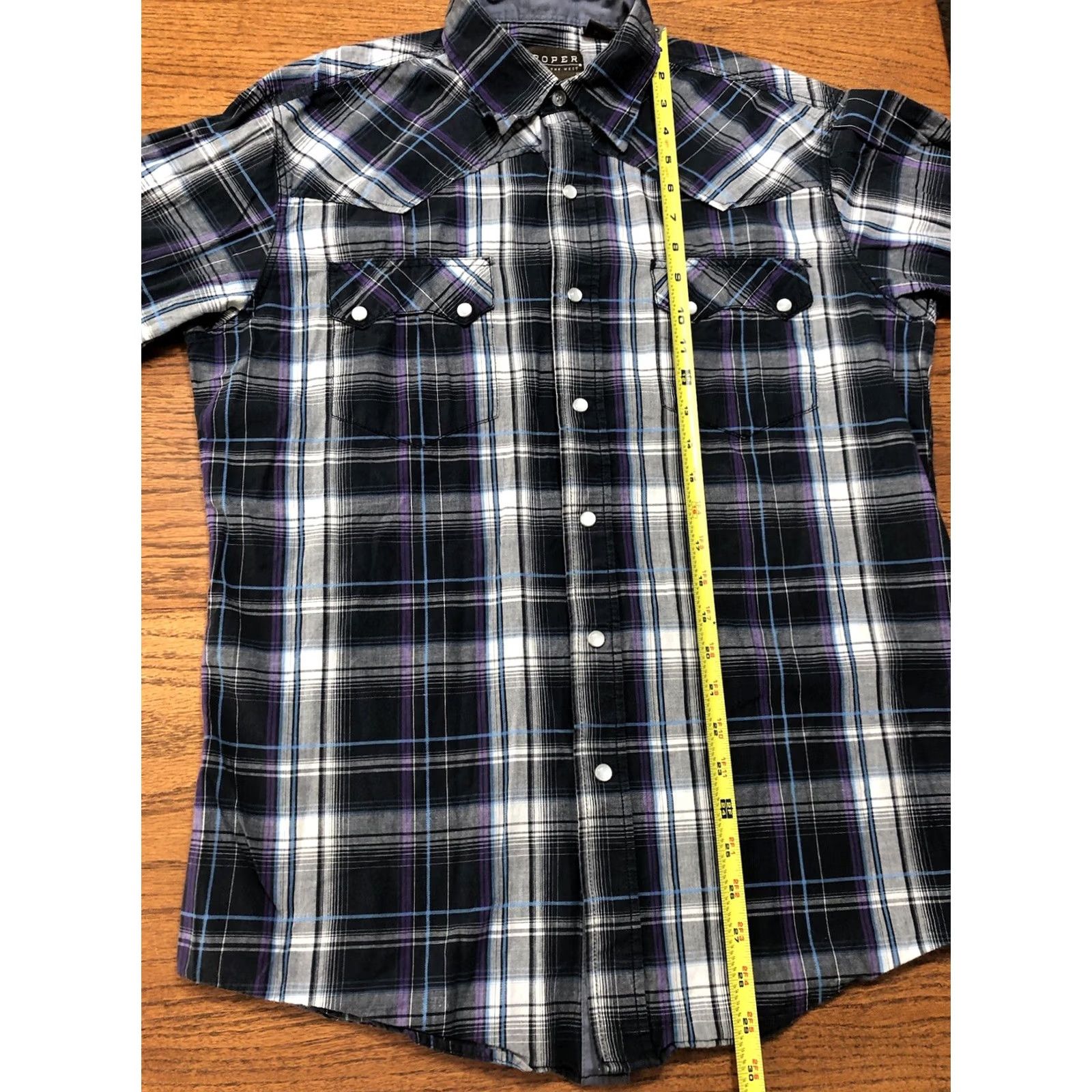 Roper VINTAGE Roper Plaid Western Pearl Snap Shirt Mens Medium Black Purple Cowboy Size US M / EU 48-50 / 2 - 7 Thumbnail