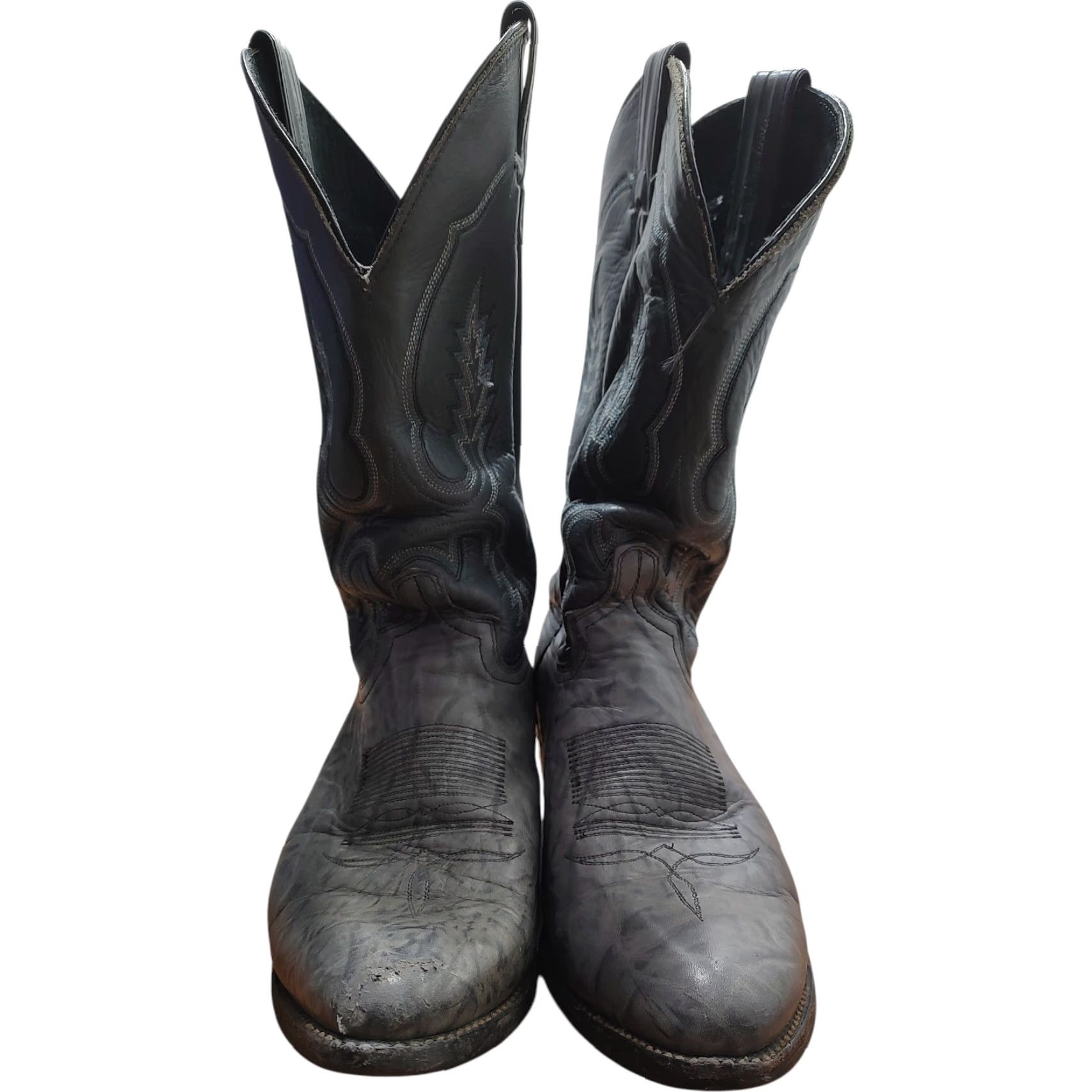 VINTAGE Abilene Cowboy Boots Mens 10.5 D Gray Marble Western Boots 6725