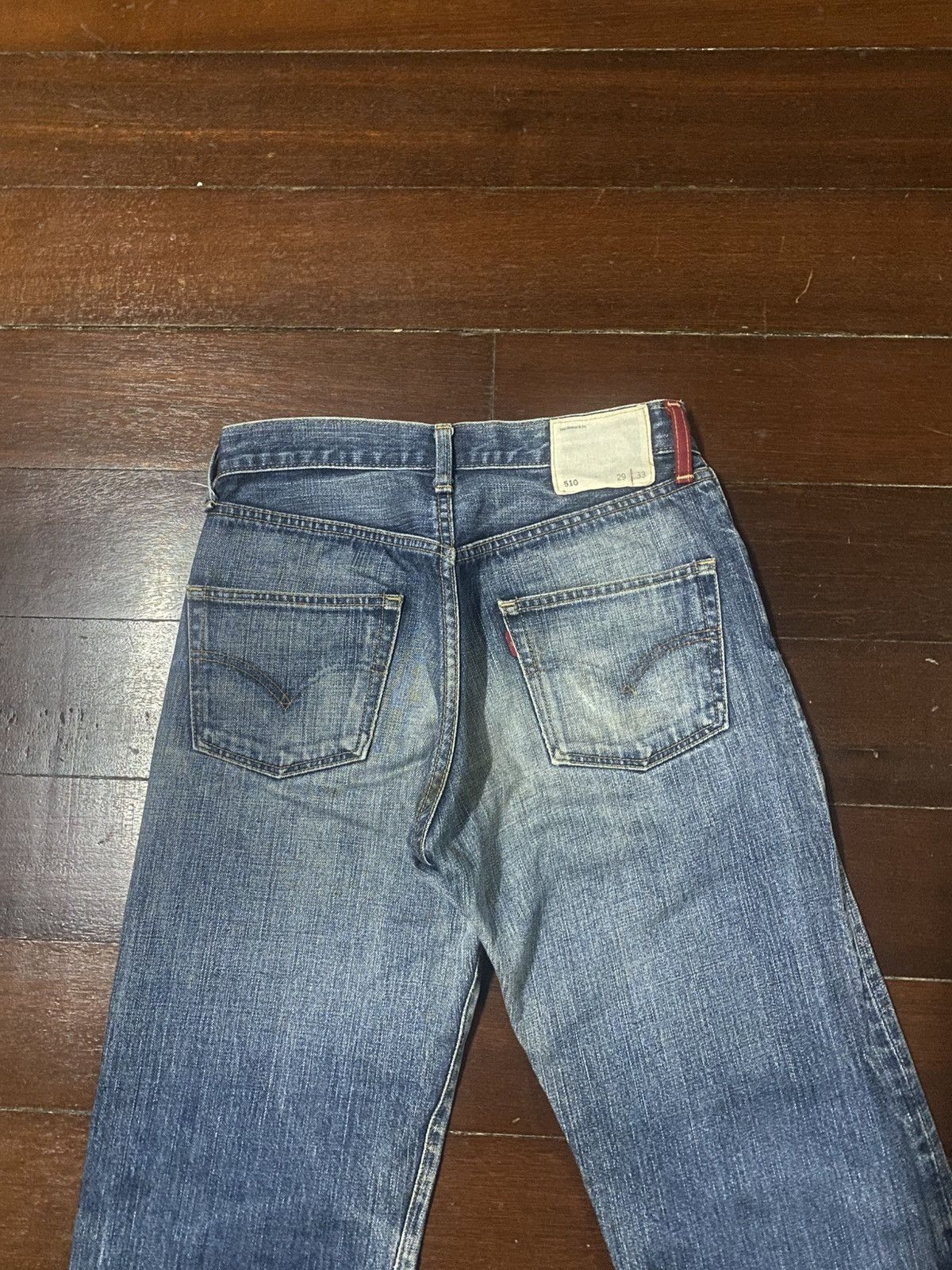 Levi's Vintage Levis 510 Red Loop Jeans nice faded mud wash rework Size US 29 - 13 Thumbnail