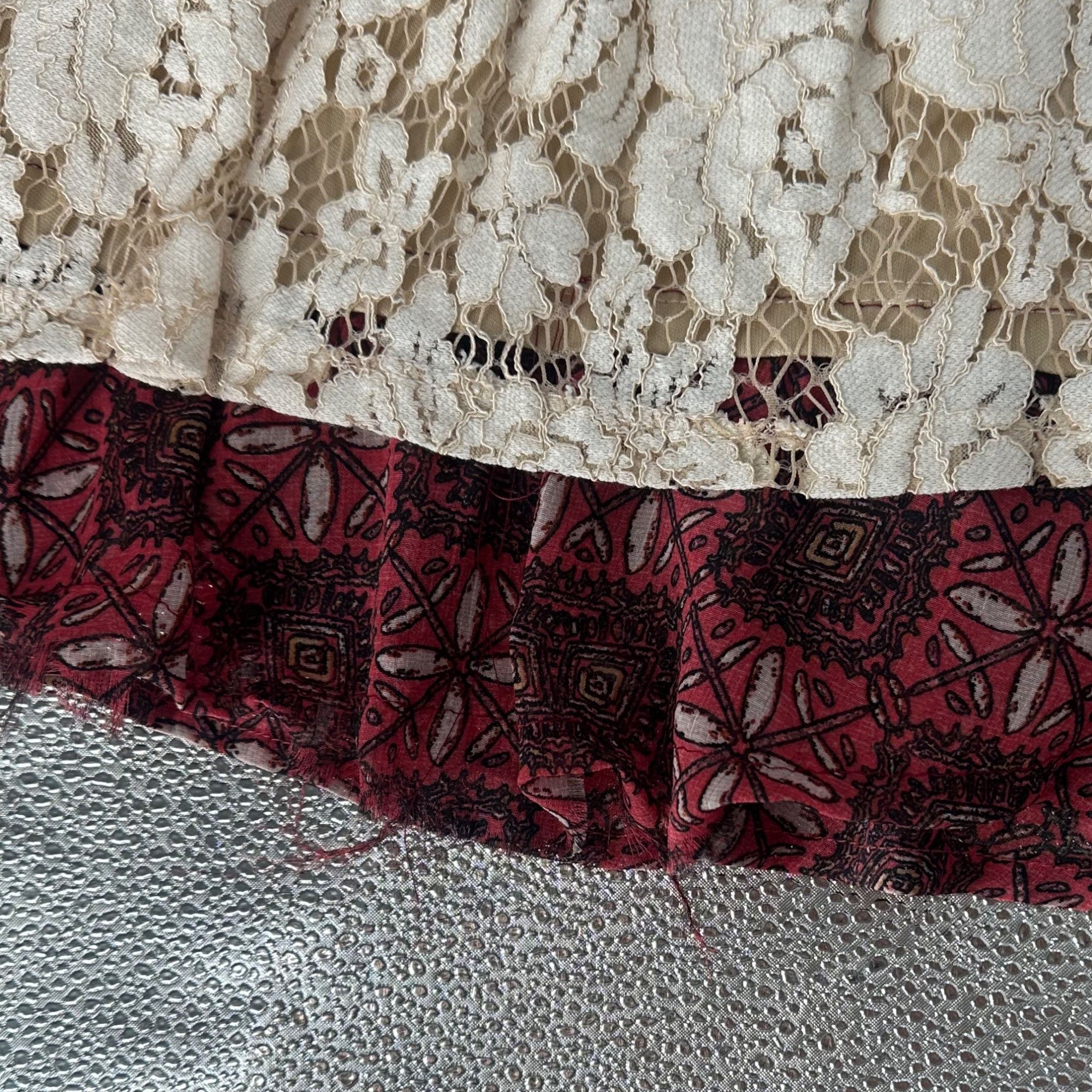 Other Mi Ami Vintage Inspired Embroidered Lace Boho Dress Beige Size XXS / US 00 / IT 34 - 6 Thumbnail