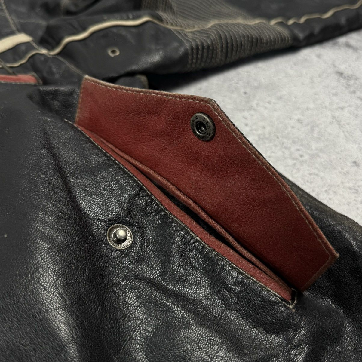Lambretta × Leather × Vintage Lambretta Big Logo Avant Garde Distressed Leather Jacket Size US L / EU 52-54 / 3 - 15 Thumbnail