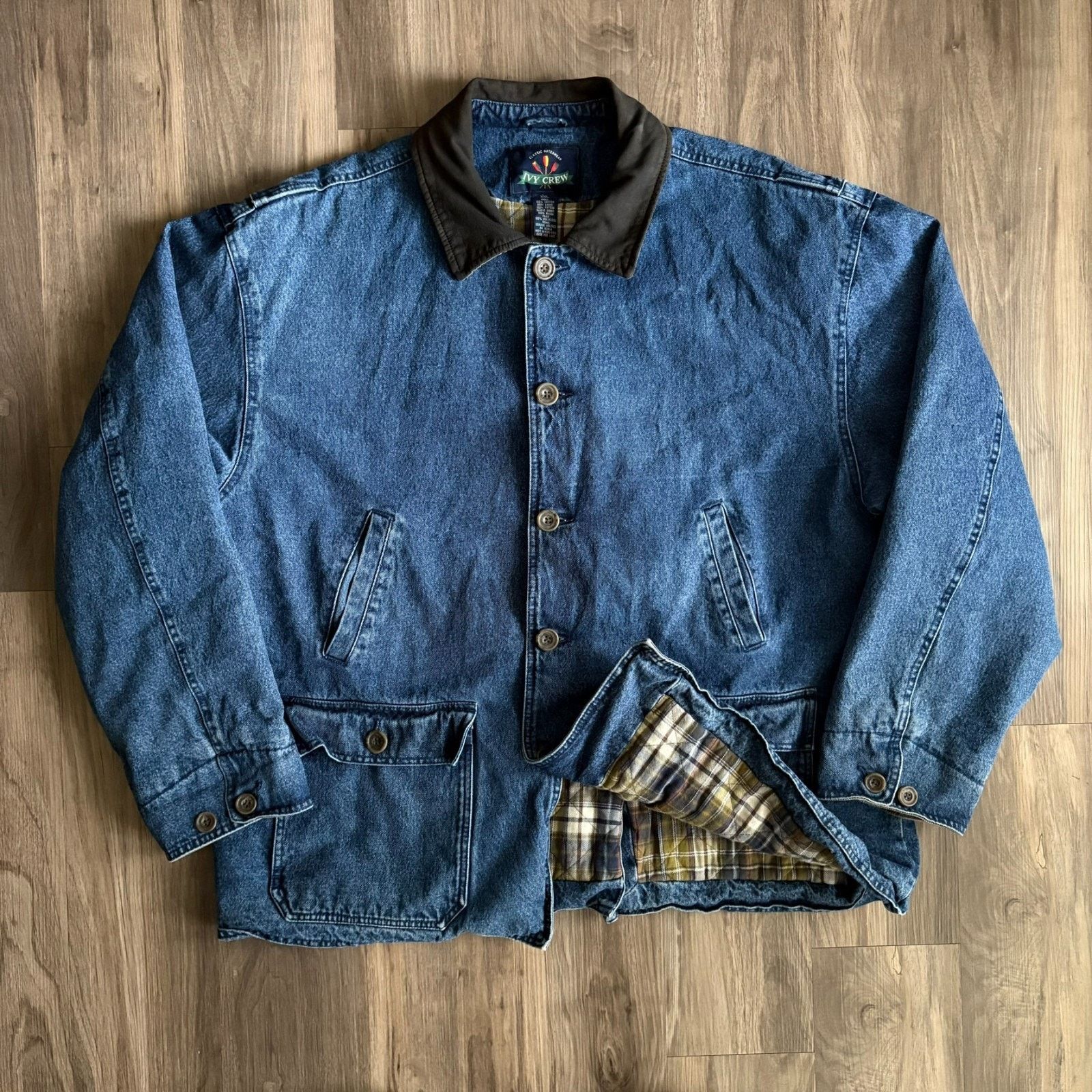 Ivy Crew × Vintage Vintage Denim Barn Chore Jacket Coat Men's Size 2XL Flannel Size US XXL / EU 58 / 5 - 7 Thumbnail
