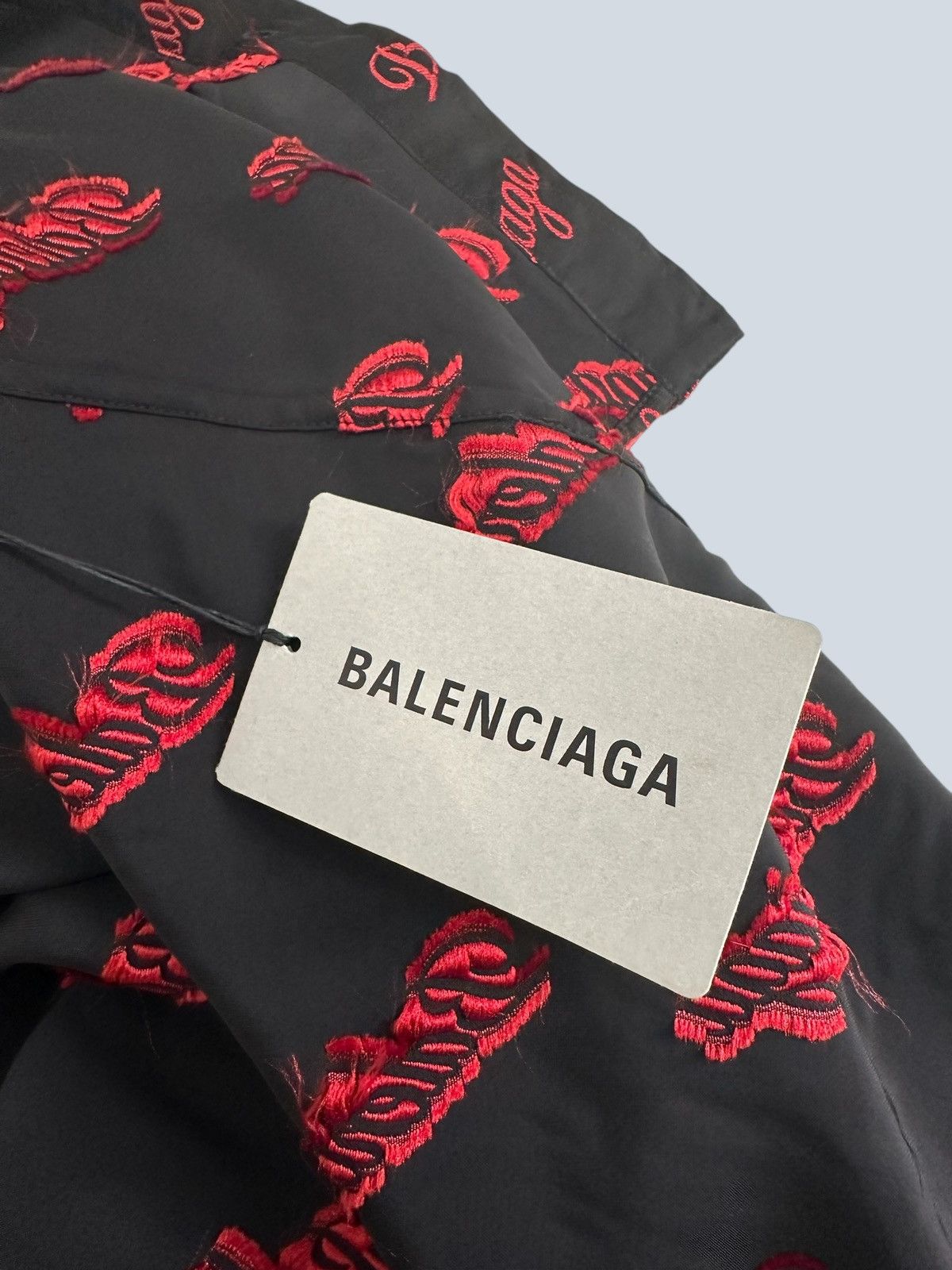 Balenciaga Balenciaga oversized shirt black with all-over logo, 36fr. Size XS / US 0-2 / IT 36-38 - 6 Thumbnail