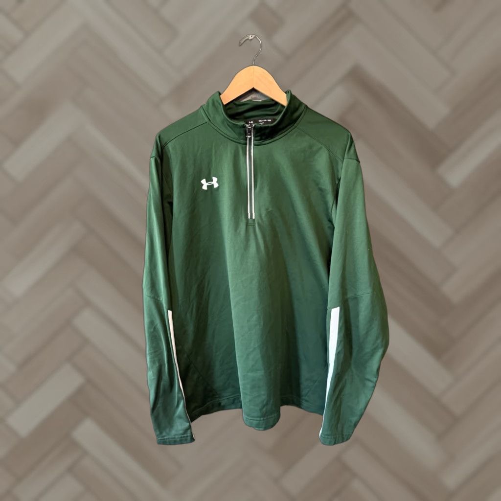 Under Armour Under Armour Mens Green 1/4 Zip Pullover Sweatshirt Mock Neck 2XL Shirt Mens Green 1/4 Zip Pullover Sweatshirt Mock Neck 2XL Size US XXL / EU 58 / 5 - 1 Thumbnail