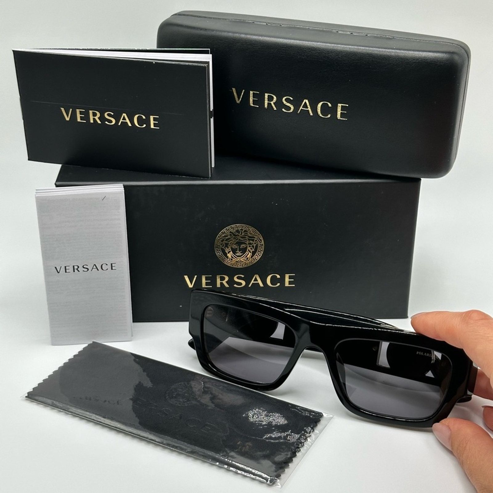 Versace NEW VERSACE VE4416U GB1/81 Black/Polarized Dark Grey Unisex Size ONE SIZE - 10 Thumbnail