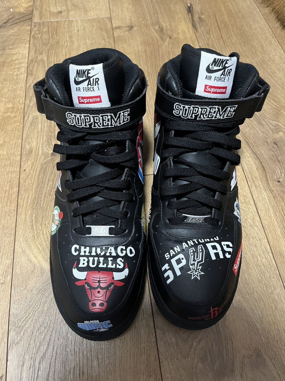 NBA × Nike × Supreme Nike Air Force 1 Mid Supreme NBA Black Size US 11.5 / EU 44-45 - 3 Thumbnail