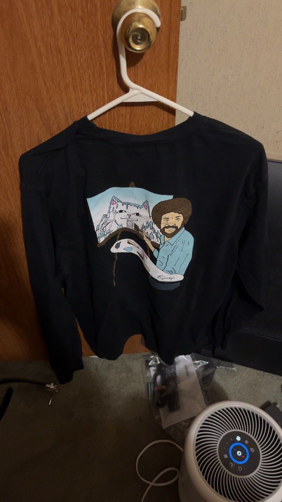 RIPNDIP 9.9/10 Worn Once Ripndip Bob Ross Black Long Sleeve Large Size US L / EU 52-54 / 3 - 1 Thumbnail