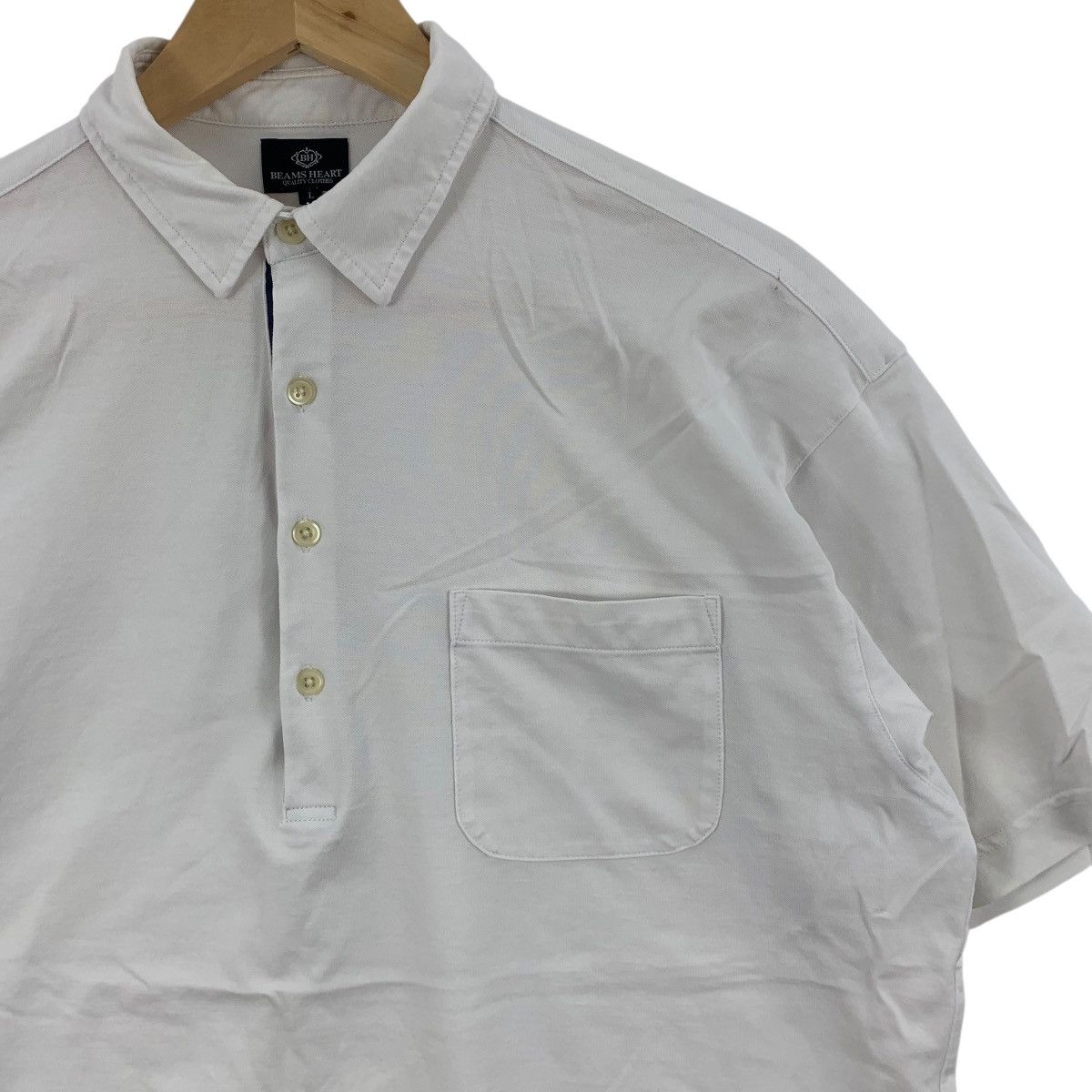 Beams Plus Vintage BEAMS PLUS HEART Collection Baggy Polo Tee Shirt Size L / US 10 / IT 46 - 6 Thumbnail