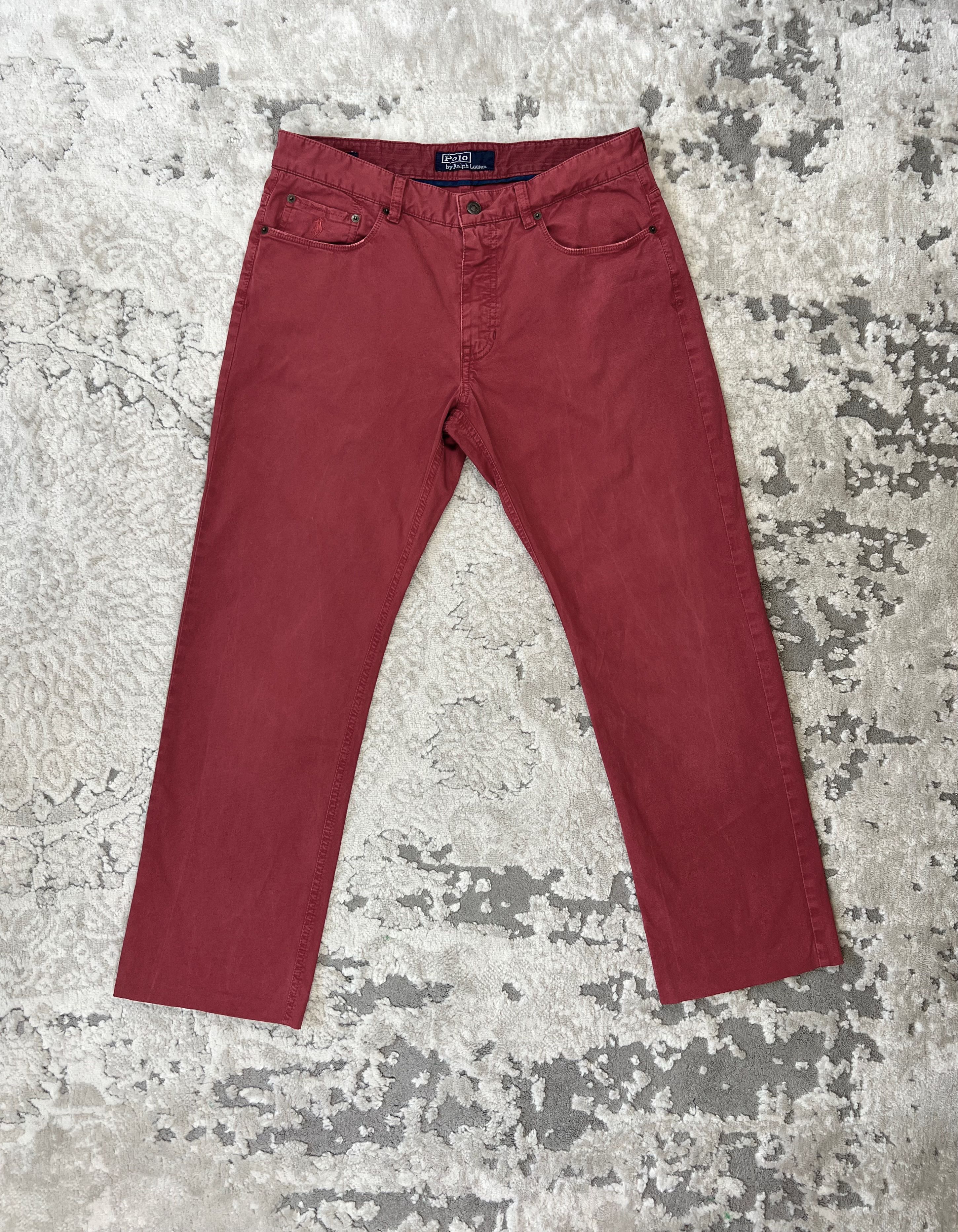 Polo Ralph Lauren × Ralph Lauren Polo Ralph Lauren Straight Burgundy Italian Fabrics Pants 34 Size US 34 / EU 50 - 1 Thumbnail