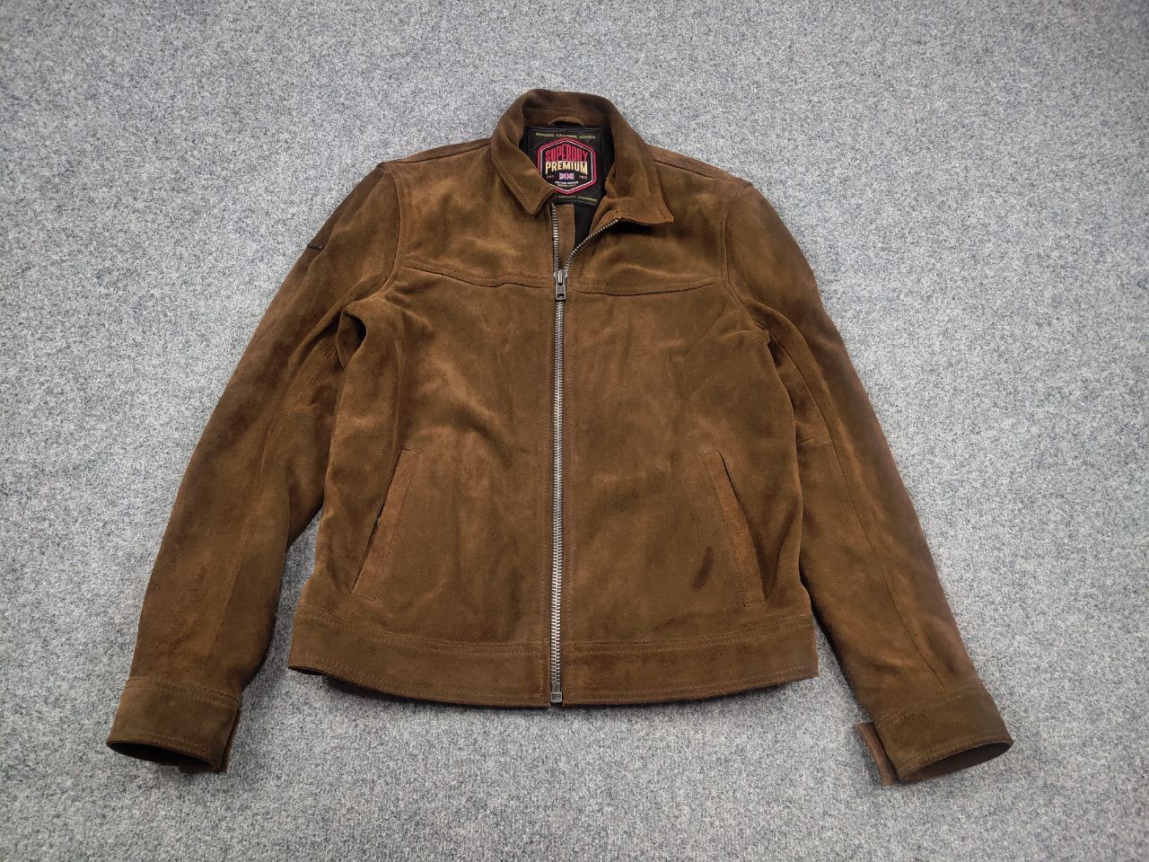 Superdry Superdry Premium suede leather tan Brown Zip British Jacket Size US XL / EU 56 / 4 - 3 Thumbnail