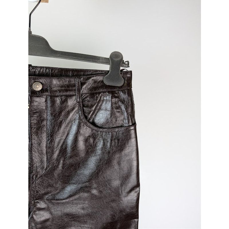 Gucci o1rshd1 Shiny Soft Leather Pant in Shiny Bordeaux Size US 32 / EU 48 - 5 Thumbnail