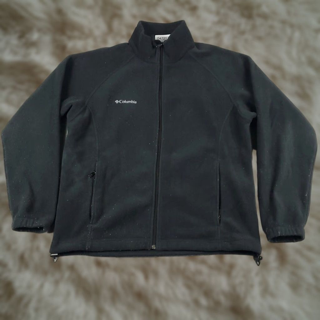 Vintage Columbia Jacket Womens Large Black Fleece Full Zip Up Sweater Sweatshirt Size L / US 10 / IT 46 - 1 Thumbnail