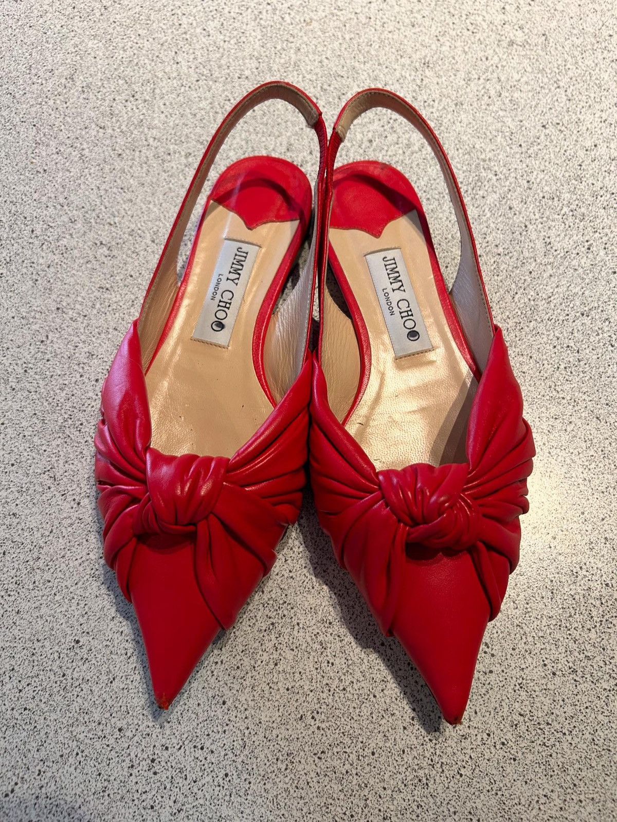 Jimmy Choo Jimmy Choo red pointy flat Size US 7 / IT 37 - 2 Thumbnail