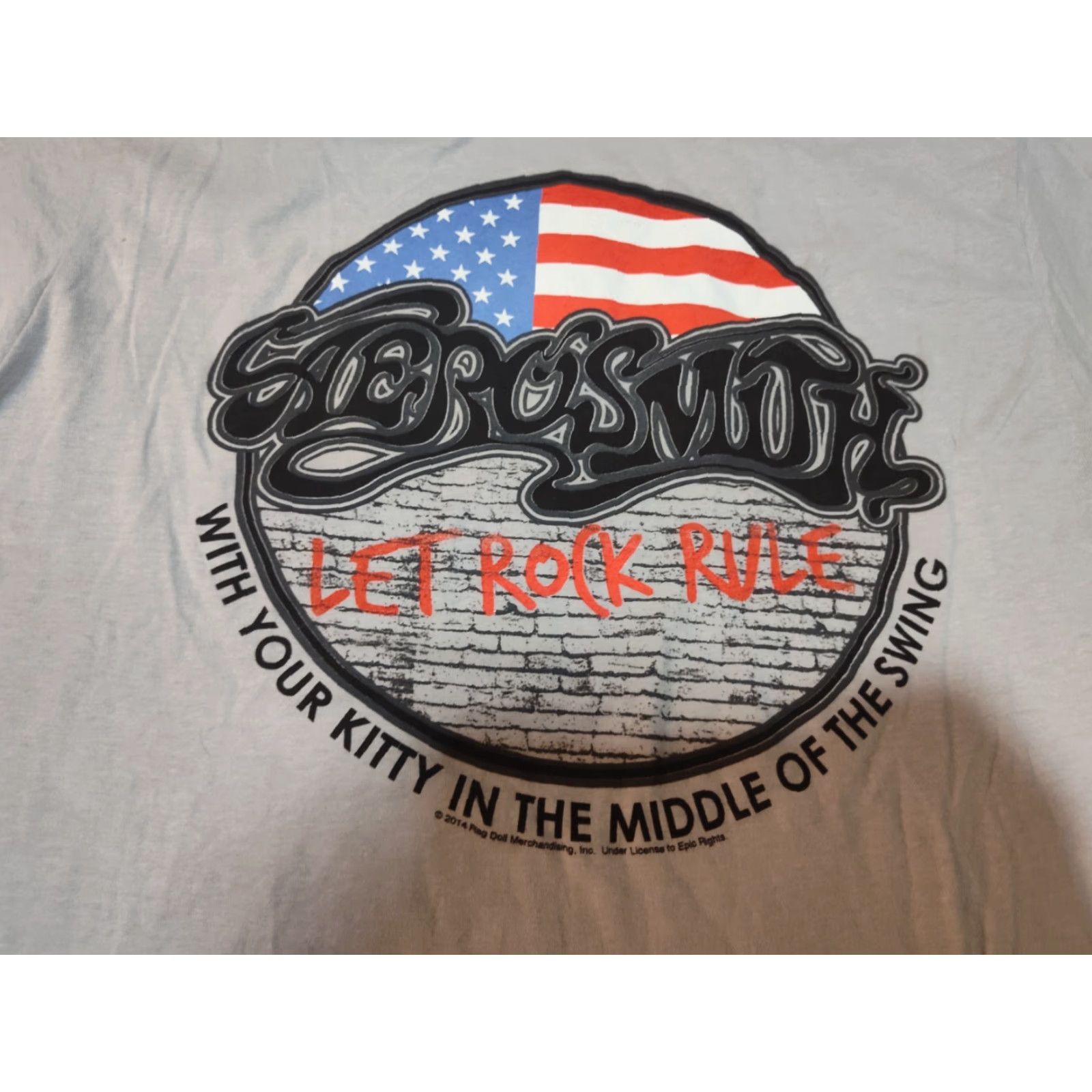 Tultex Aerosmith Graphic Print T-Shirt Men Large Cream Rock Band Tee Size US L / EU 52-54 / 3 - 5 Thumbnail
