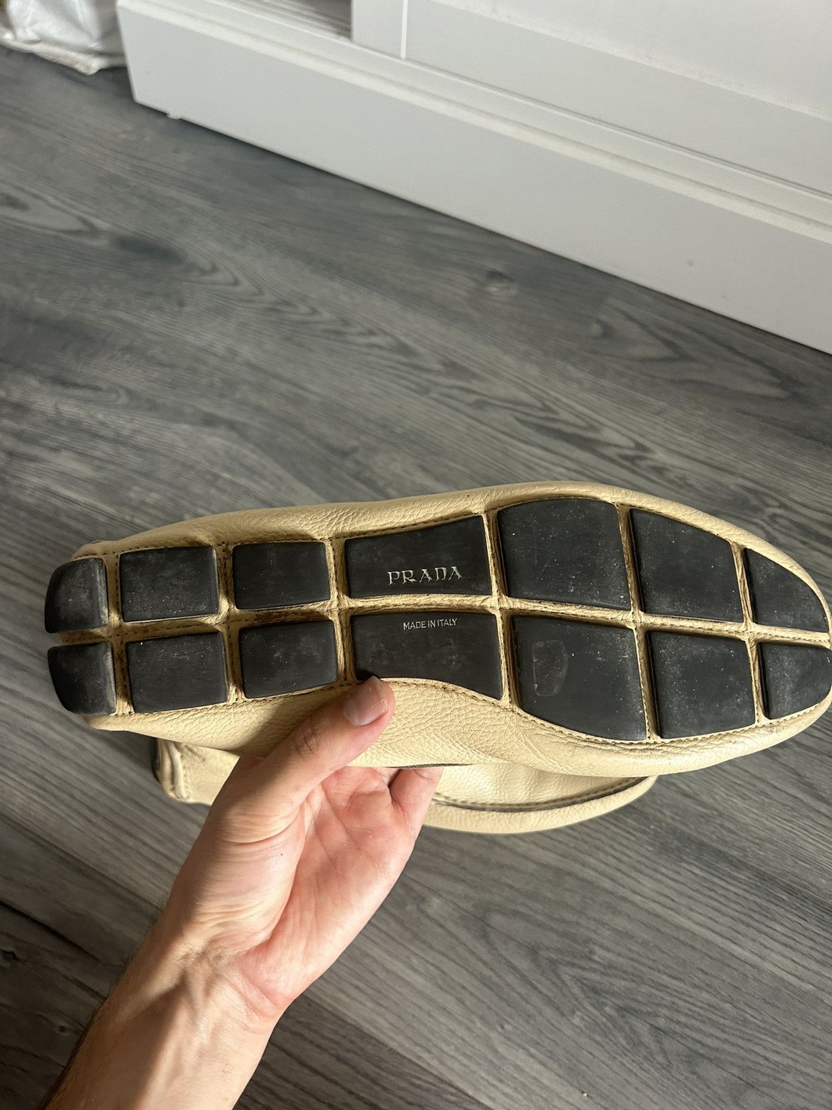 Prada Cream Leather Mocassins Size US 11 / EU 44 - 10 Thumbnail