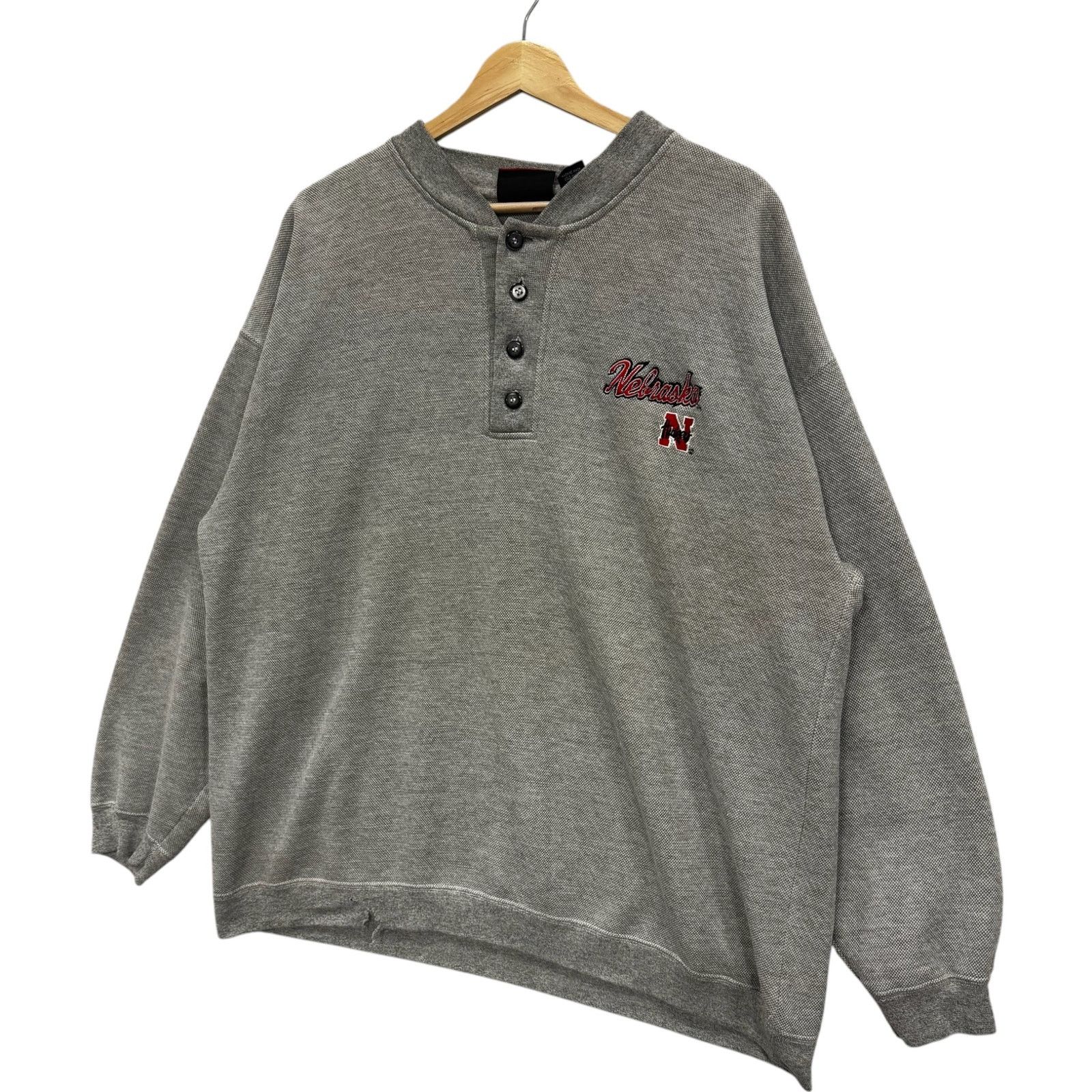 Vintage VTG University of Nebraska Embroidered Henley Crewneck XL Size US XL / EU 56 / 4 - 3 Thumbnail