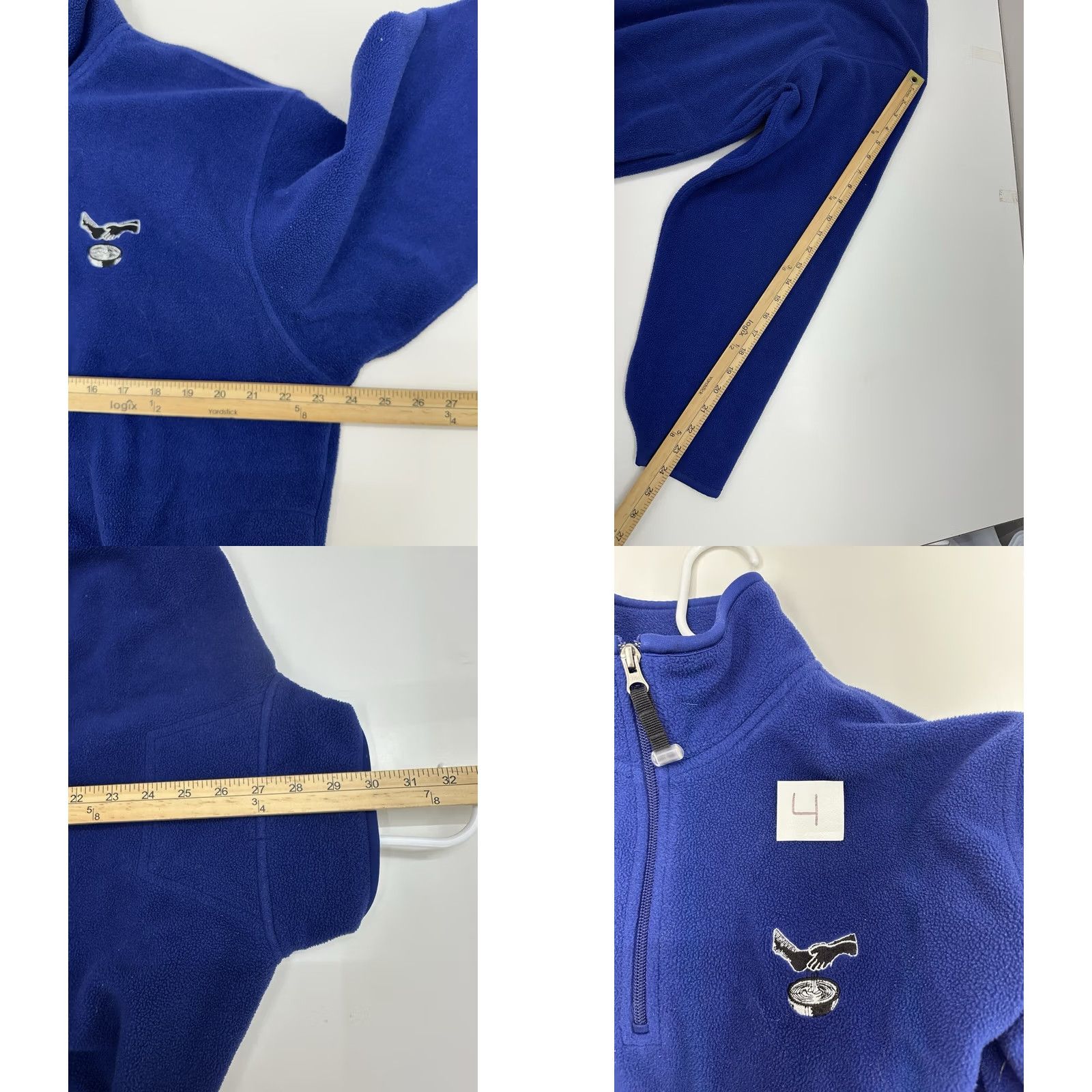 Vintage Antigua Mens Sweatshirt Blue 1/4 Zip Fleece Embroidered Size M Pullover Long Sleeve Casual 90s Style Mens Size US M / EU 48-50 / 2 - 8 Thumbnail