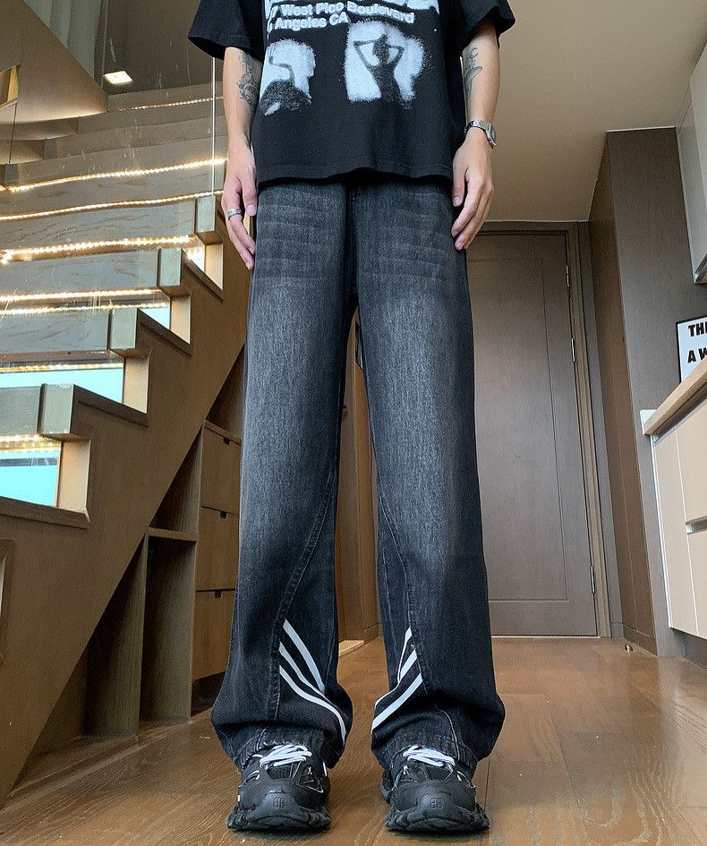 Japanese Brand Men's American street straight leg wide-leg striped jeans Size US 32 / EU 48 - 1 Thumbnail