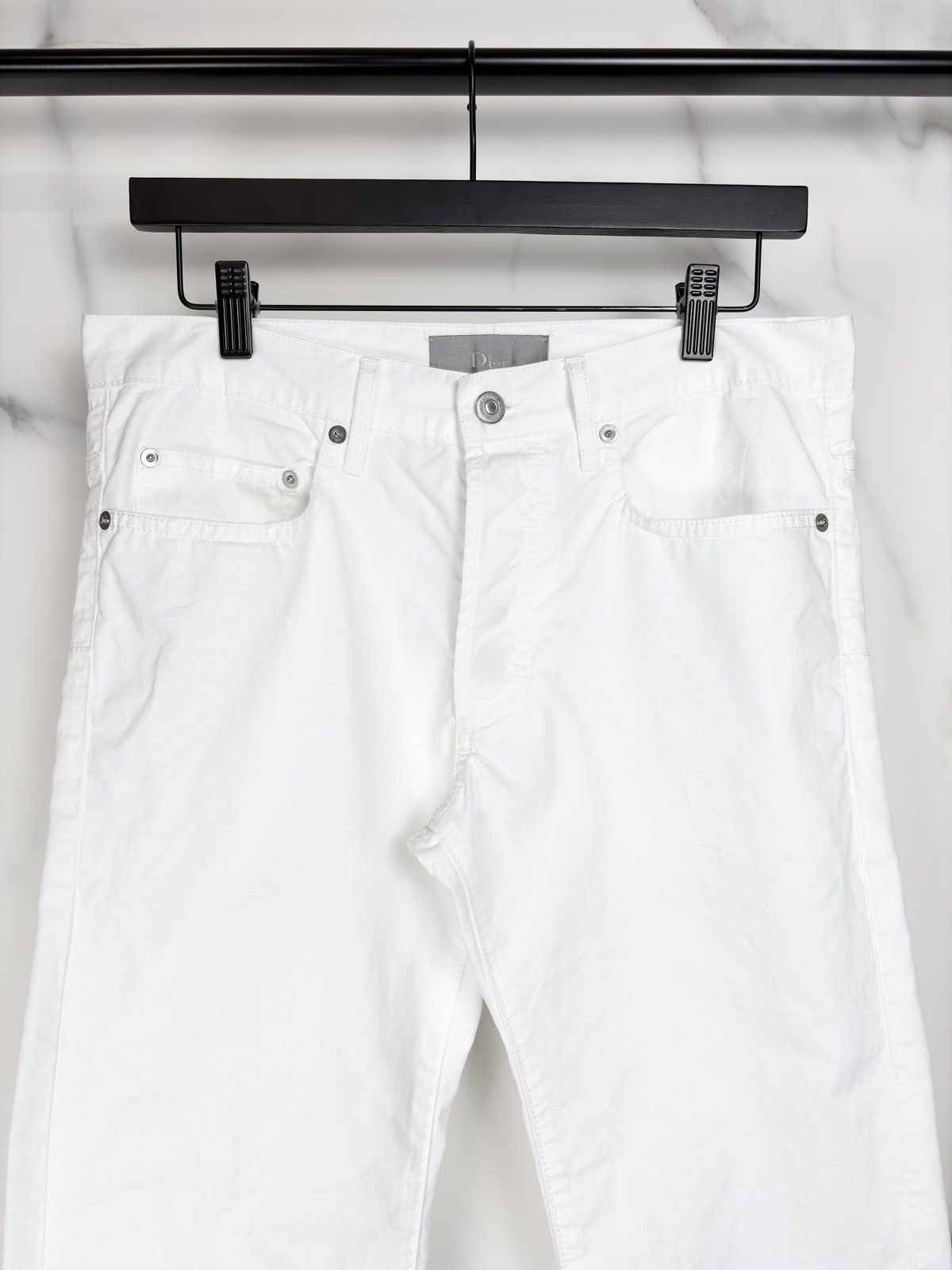 Dior SS08 Dior Homme Whiskered Cotton Jeans KVA White Size US 30 / EU 46 - 3 Thumbnail