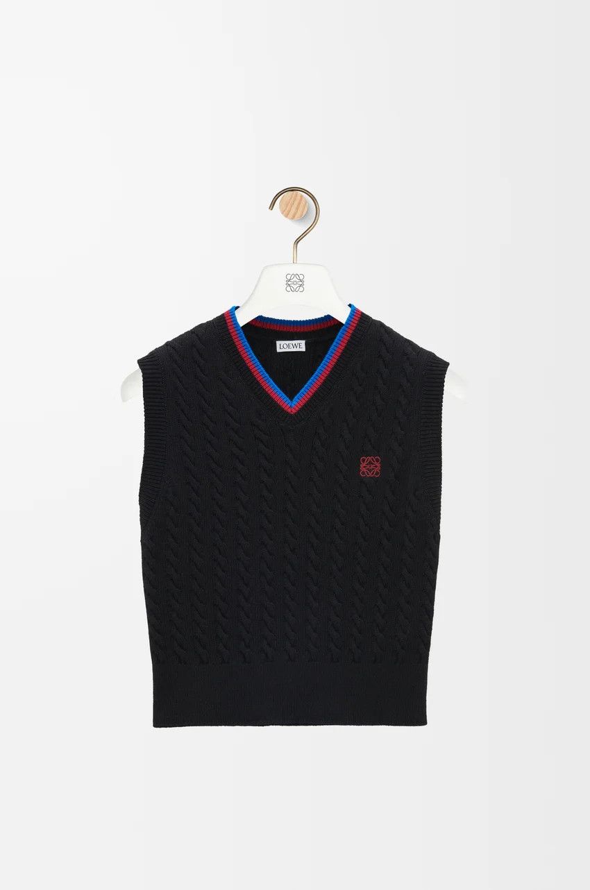 Loewe o1loc1c0525 Vest in Cotton in Black Size S / US 4 / IT 40 - 1 Thumbnail