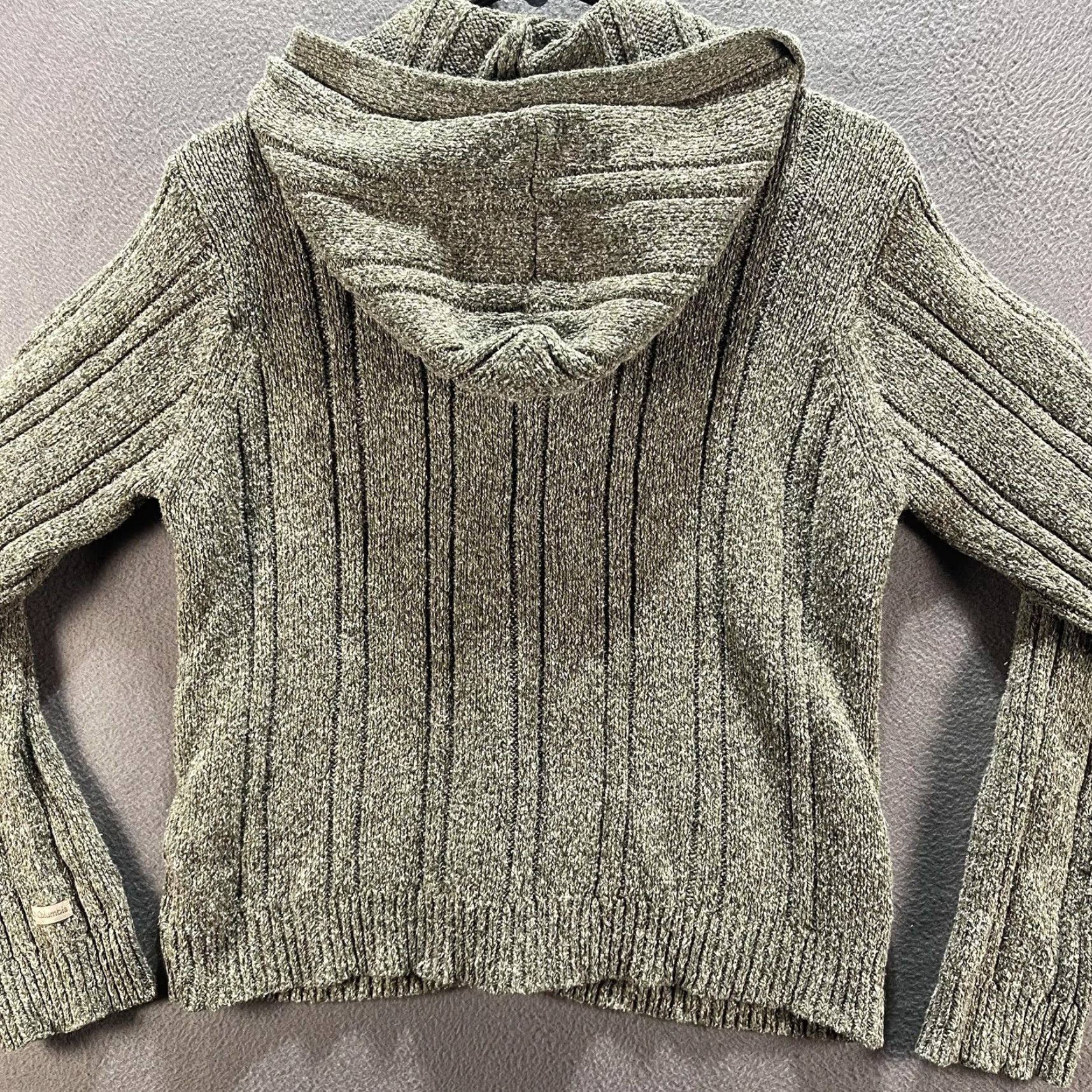 Vintage Columbia Sweater Womens Large Gray Hooded Button Up Cardigan Knit Outdoors Size L / US 10 / IT 46 - 3 Thumbnail