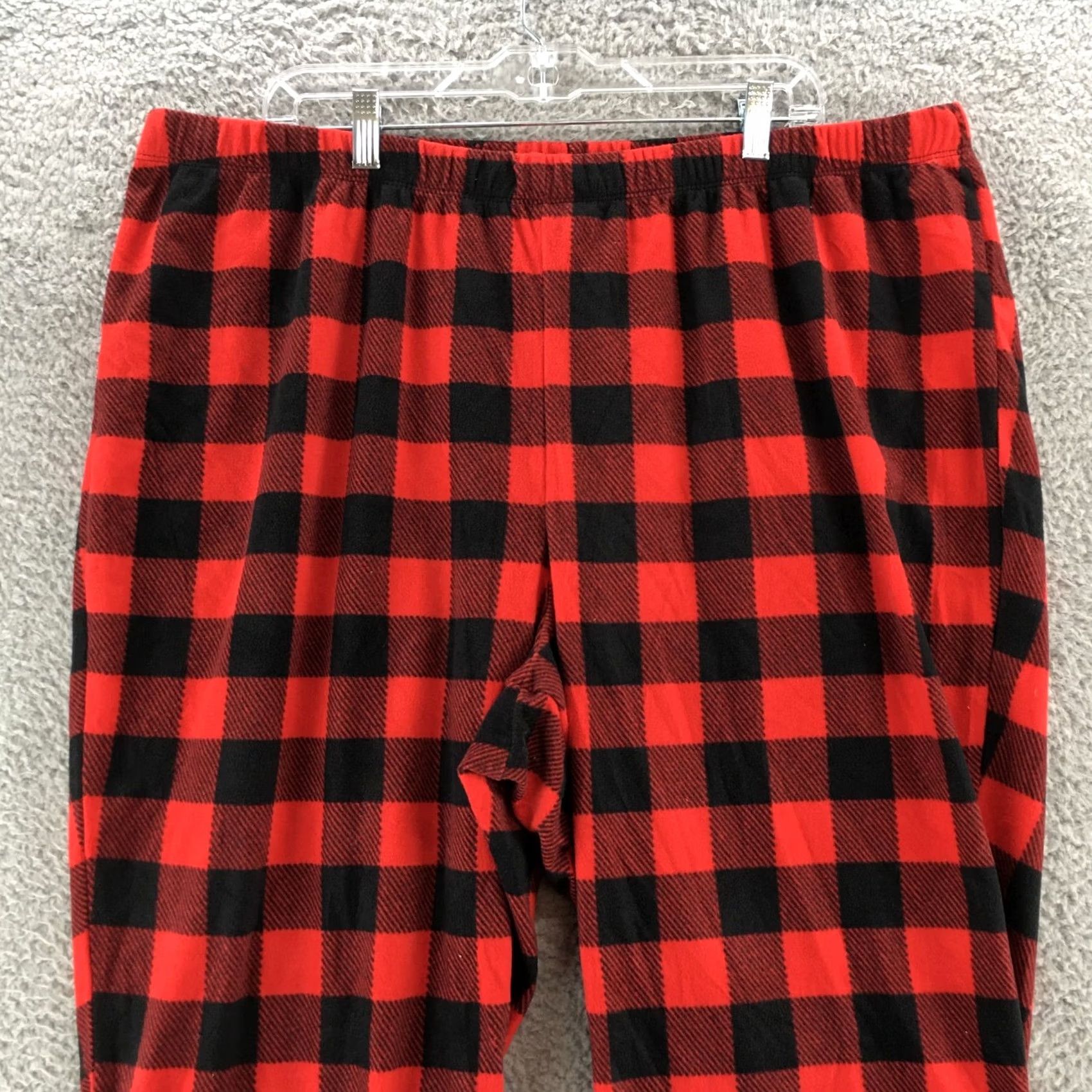 Vintage Wondershop Red Black Checkered Straight Leg Pants Womens 1X Pull On High Rise Pajama Pants Mens? Size 40" / US 18 - 2 Thumbnail