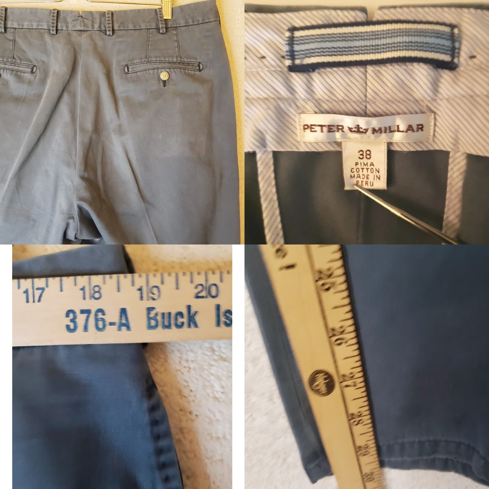 Peter Millar Peter Millar Chino Pants Flat Front Blue Cotton 38 X 30 Mens Size US 38 / EU 54 - 9 Thumbnail
