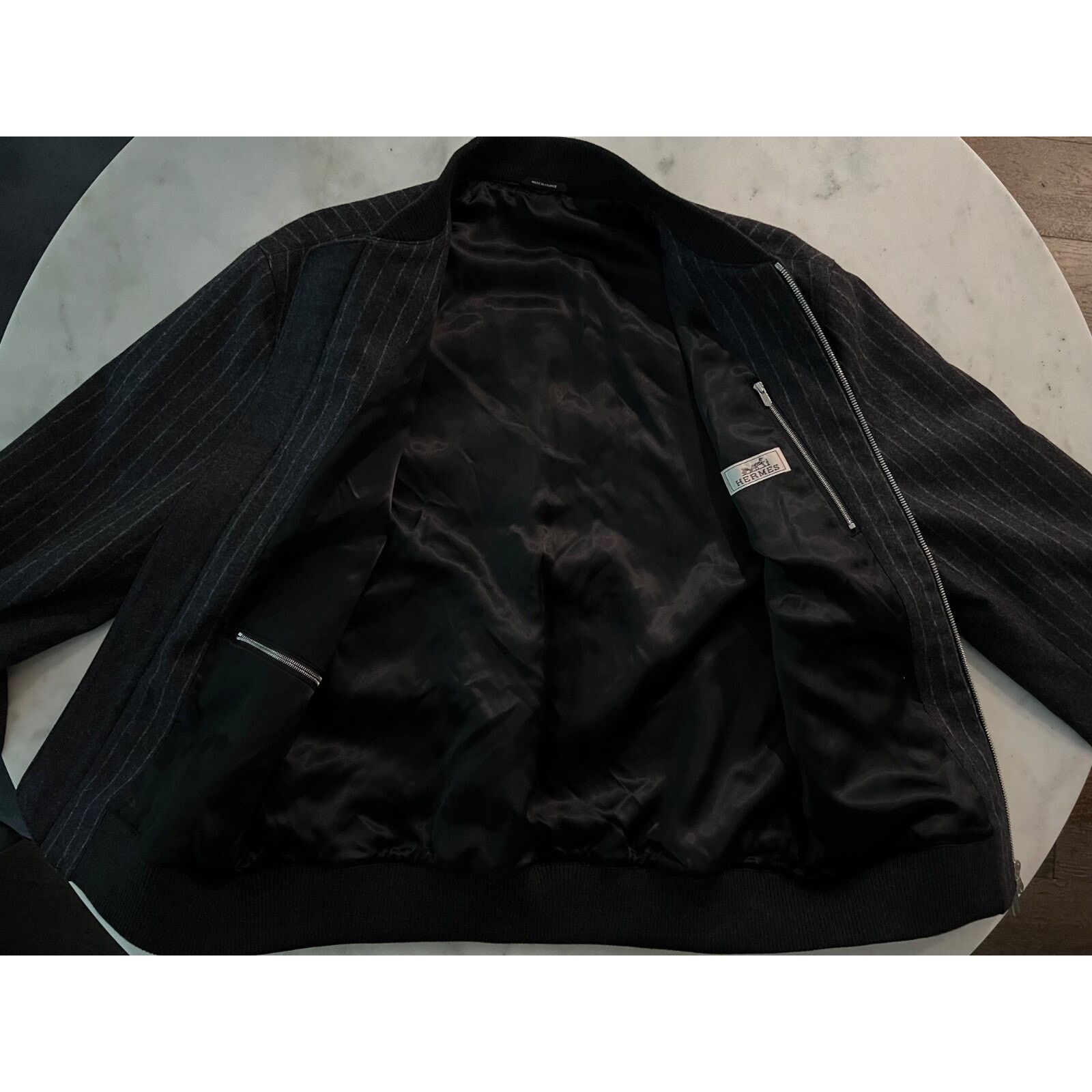 Hermes $5050 Hermes Blouson Bord Cote Wool Bomber Grey IT50 Size US M / EU 48-50 / 2 - 6 Thumbnail