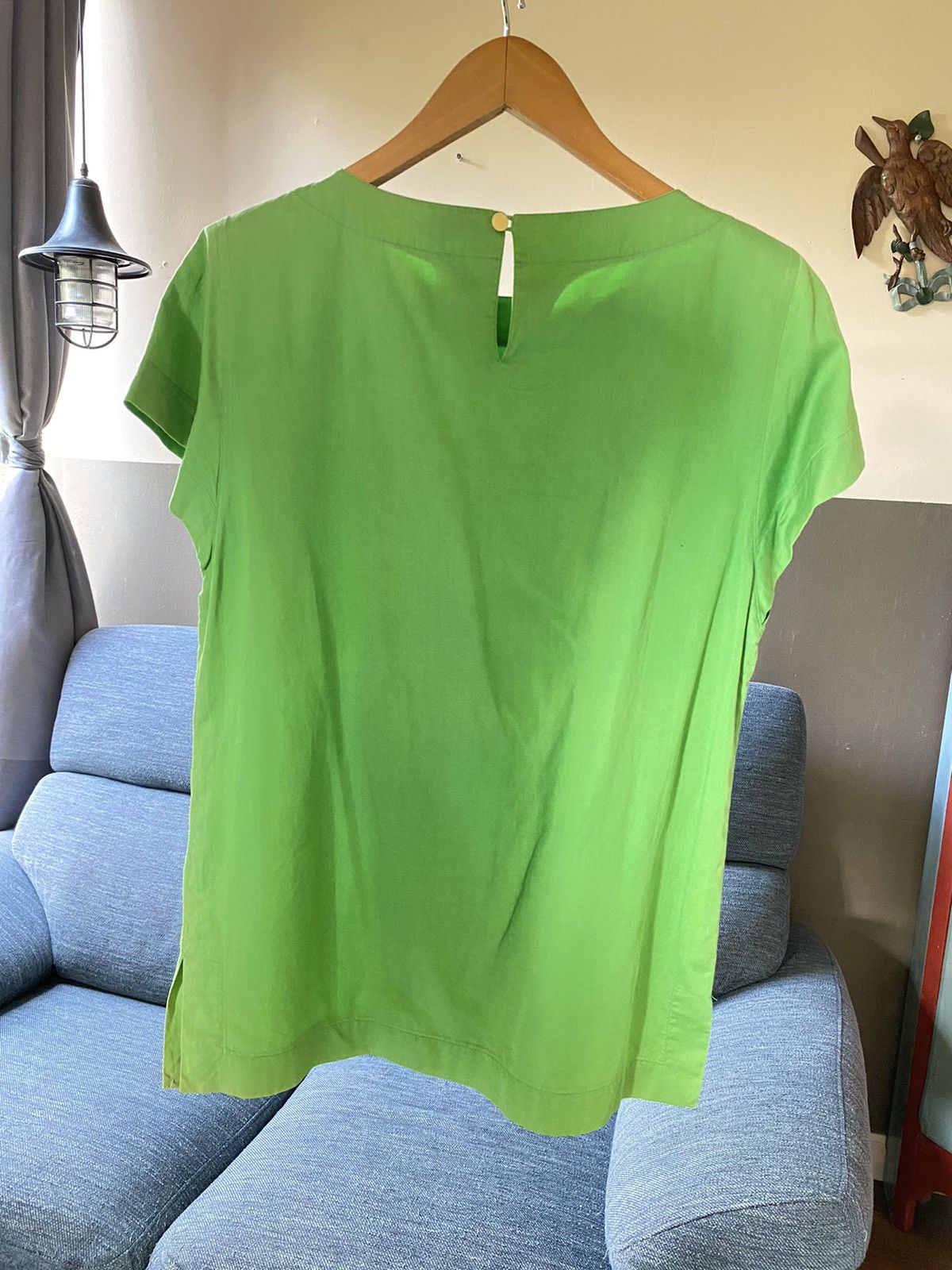 Yves Saint Laurent YVES SAINT LAURENT YSL Bright Green Satin Blouse Size S / US 4 / IT 40 - 17 Thumbnail