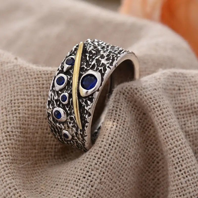 Jewelry Star Blue Crystal Ring Size ONE SIZE - 2 Thumbnail