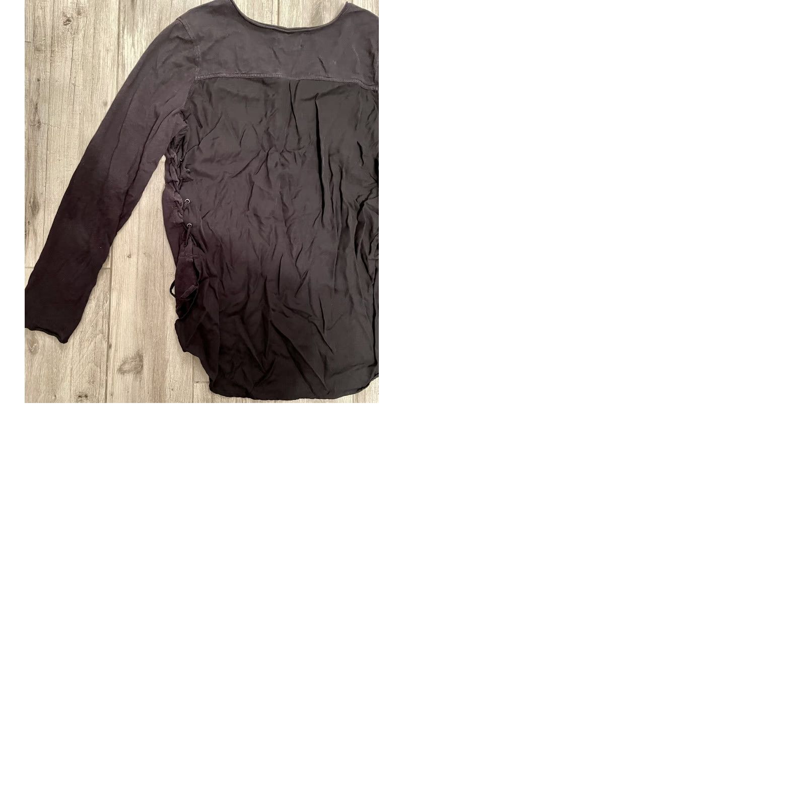 Vintage BLANKNYC Blouse Top Black Lace Up Tencel XL Relaxed Fit Raglan Sleeve Scoop Neck Knit Casual Women's Modern Vintage-Not-Applicable Size XL / US 12-14 / IT 48-50 - 9 Thumbnail